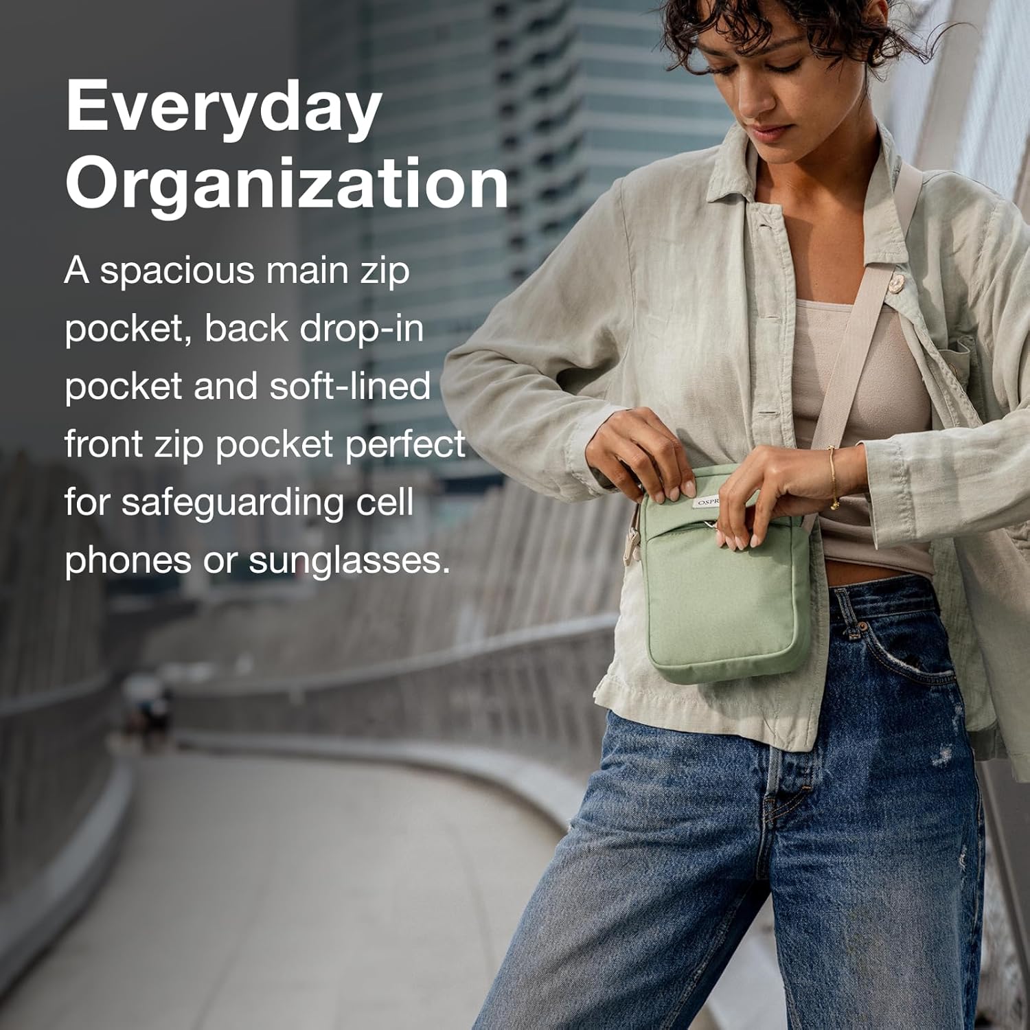 Osprey Arcane Small Crossbody Shoulder Bag - Durable Sling Bag with Zipper Pockets for Everyday Carry - Image 6