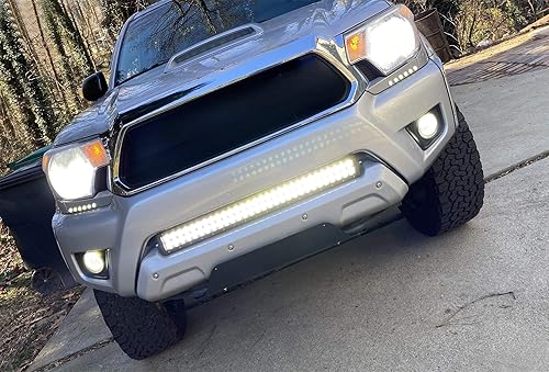 Miniatura 5 de iJDMTOY Kit de barra de luz LED de 30 pulgadas para rejilla inferior compatible con Toyota Tacoma 2005-15, incluye (1) barra de luz LED de alta