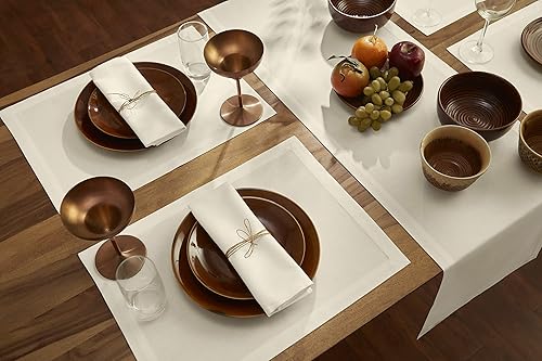 Miniatura 3 de Solino Home Dru - Juego de 6 manteles individuales de tela natural de 14 x 19 pulgadas, lavables a máquina, para otoño, Acción de Gracias, Navidad,