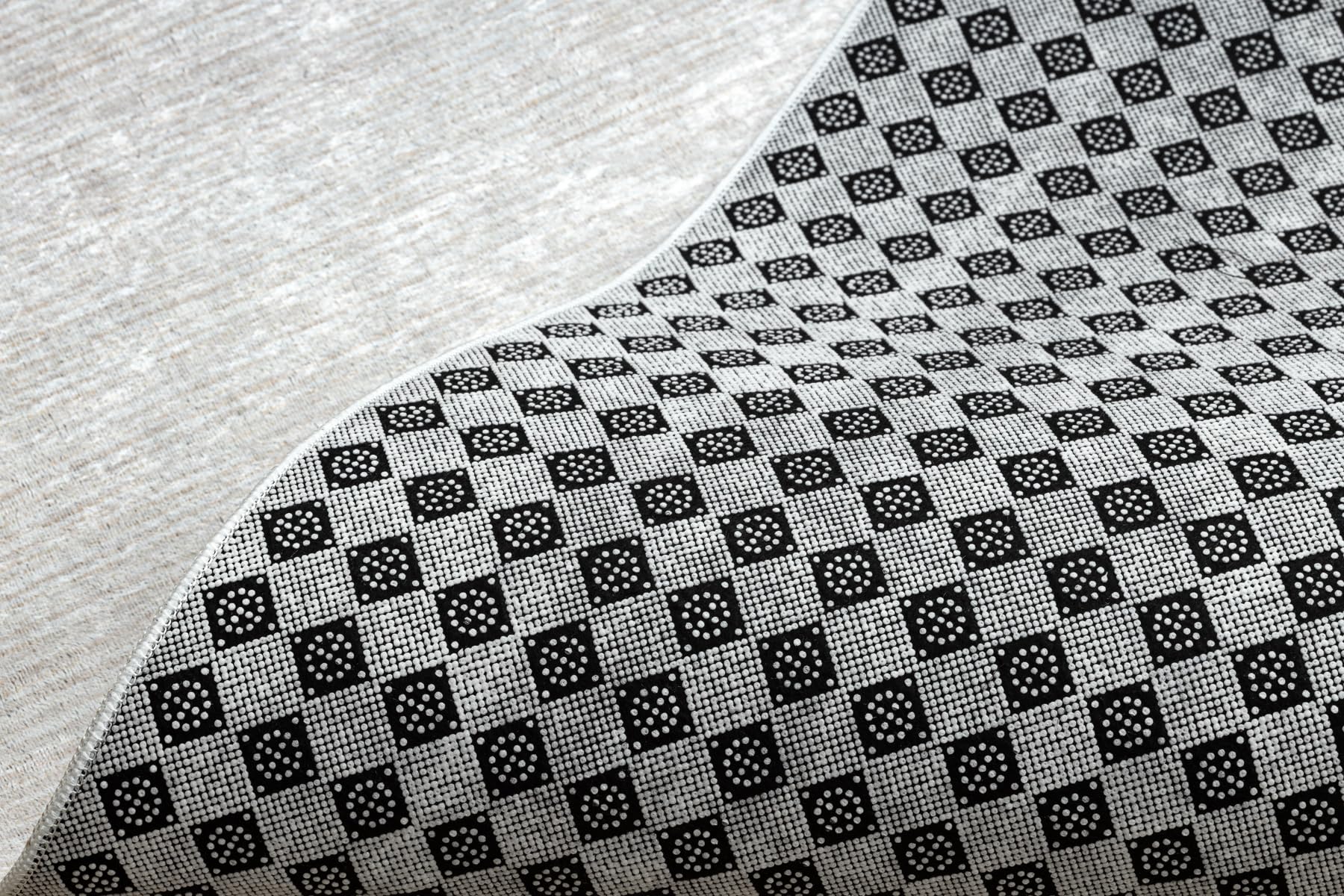 rugsx Läufer Antirutsch Lotus Smooth 52420 Melange beige - Waschbar - 80x500 cm- Rutschfester Teppich für Flur & Küche