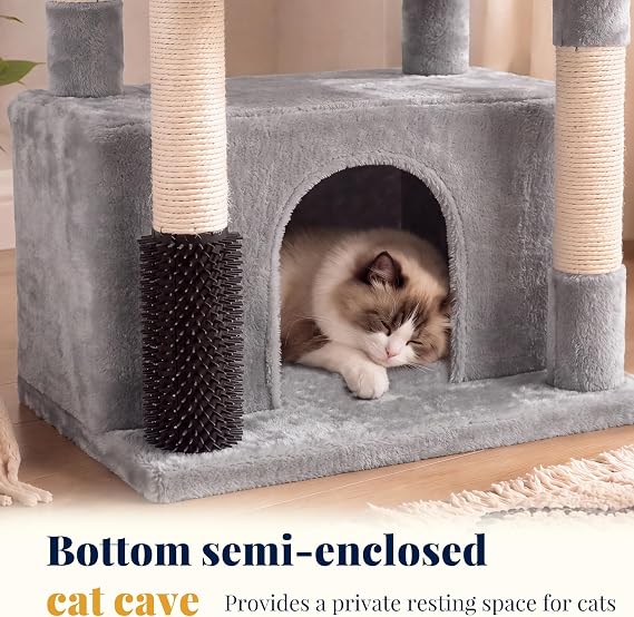 Hey-brother Cat Tree Tower with Extra Large Platform, Big Condo, MPJ070W