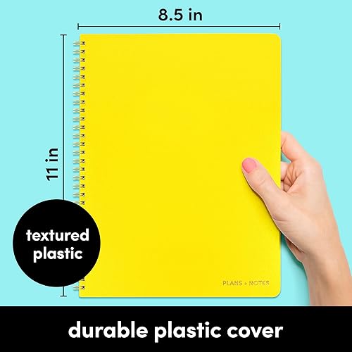 Miniatura 2 de PAPERAGE Agenda diaria sin fecha (amarillo), 8.5 x 11 pulgadas, lista de tareas y planificador de horarios encuadernados en espiral, 104 páginas