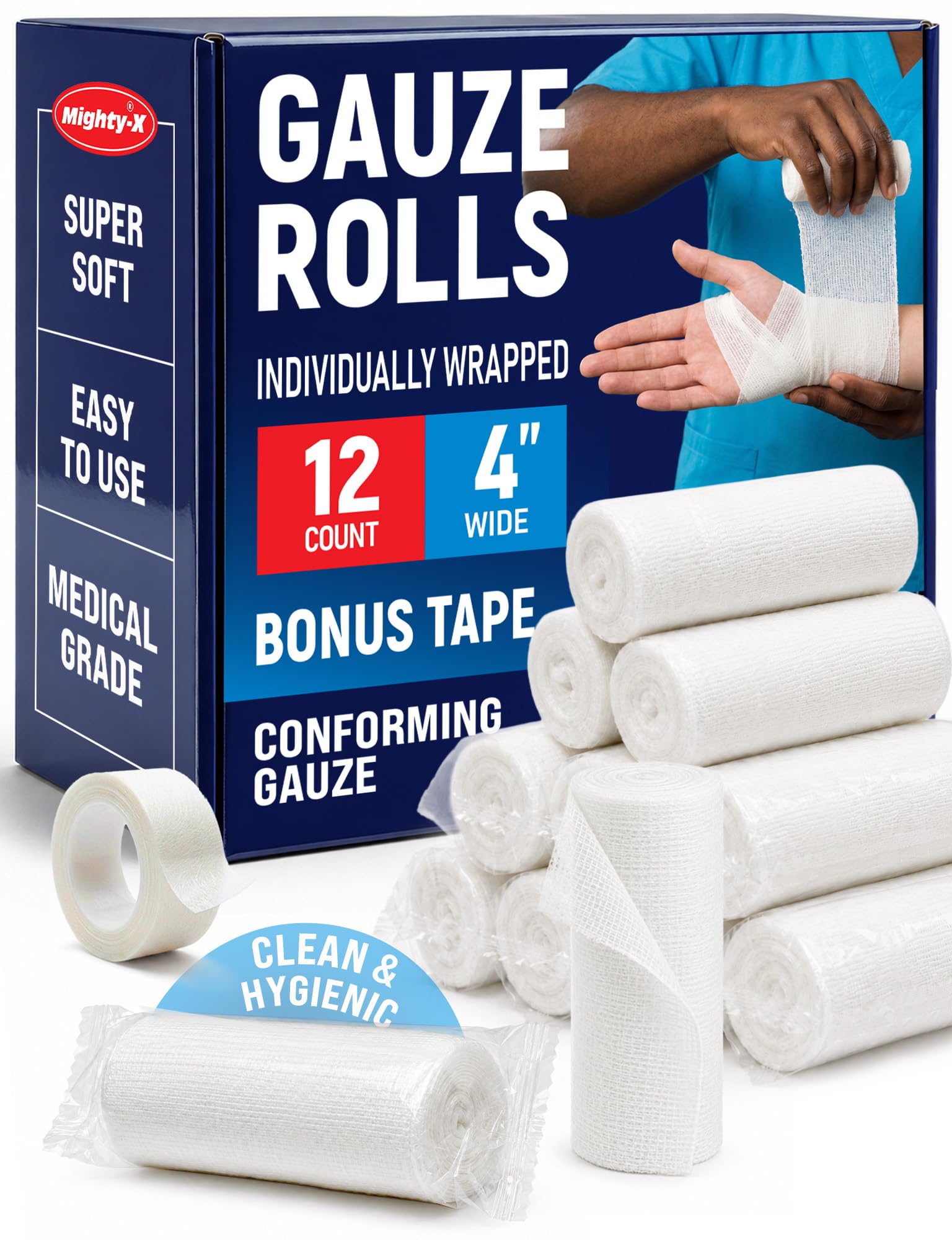 Medical Gauze Rolls – 24pk – 4" x4.1yd – Soft and Breathable Gauze Bandage — Amazon image 10
