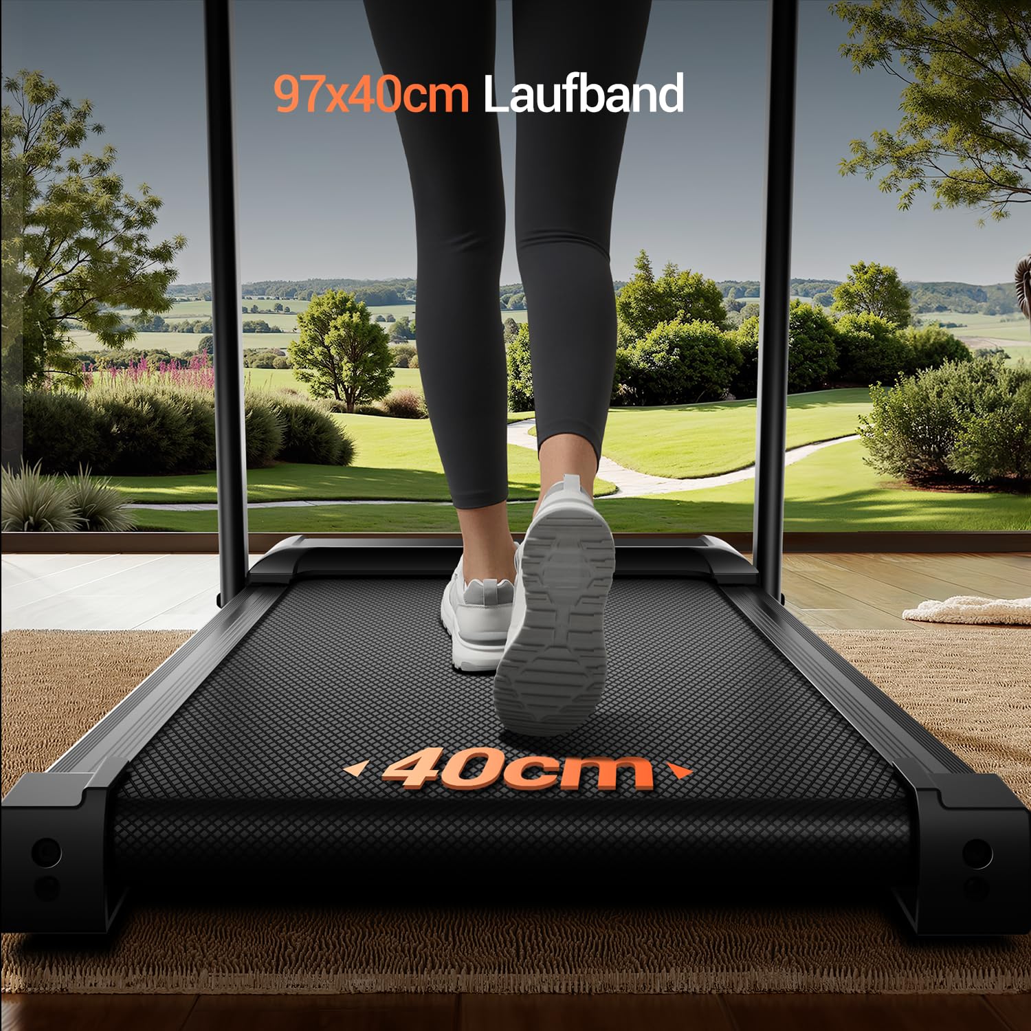 CURSOR Laufband für Zuhause Klappbar mit Steigung 15%, 12KM/H Treadmill for Home, 3.0PS Motor, LED Anzeige, Leiser Betrieb, Stoßdämpfung, Tragkraft 136 kg