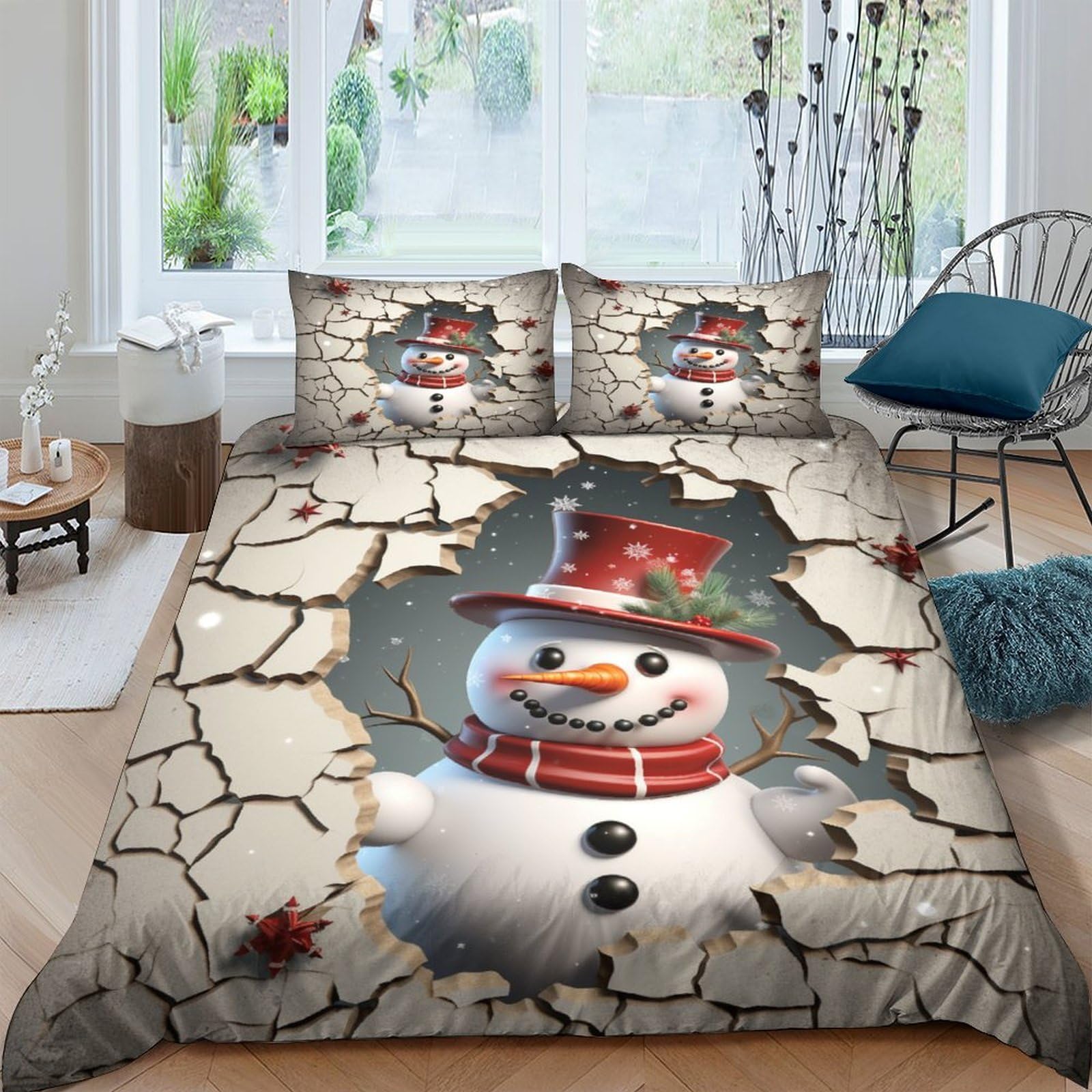Housses de couettes bonhomme de neige pour chambre cocooning