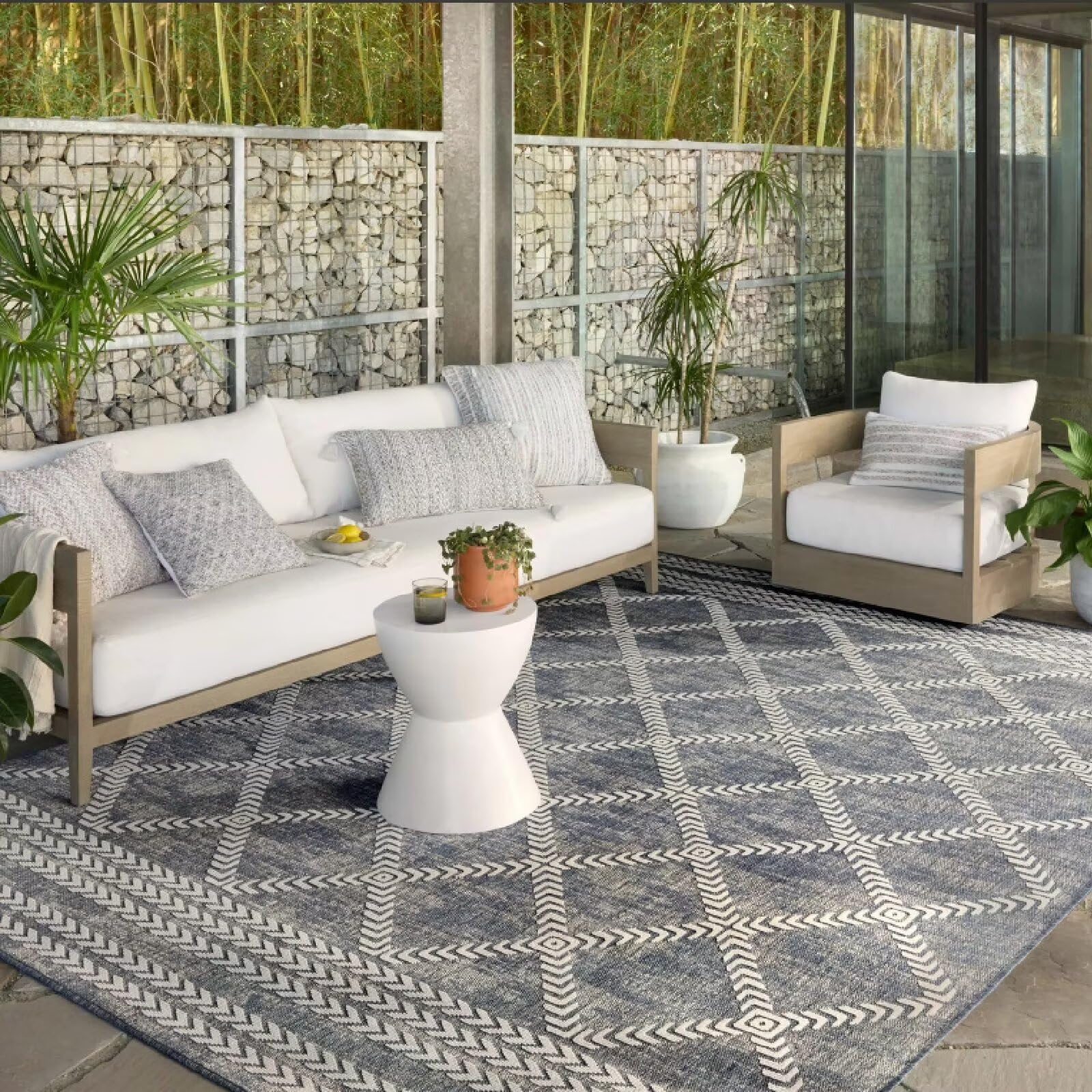 Extra Lar Wodoodporne dywaniki zewnętrzne, 200 x 300 cm, wzory metryczne, antypoślizgowe, wszechstronne, leżące, na patio i do ogrodu, do grudnia i na zewnątrz