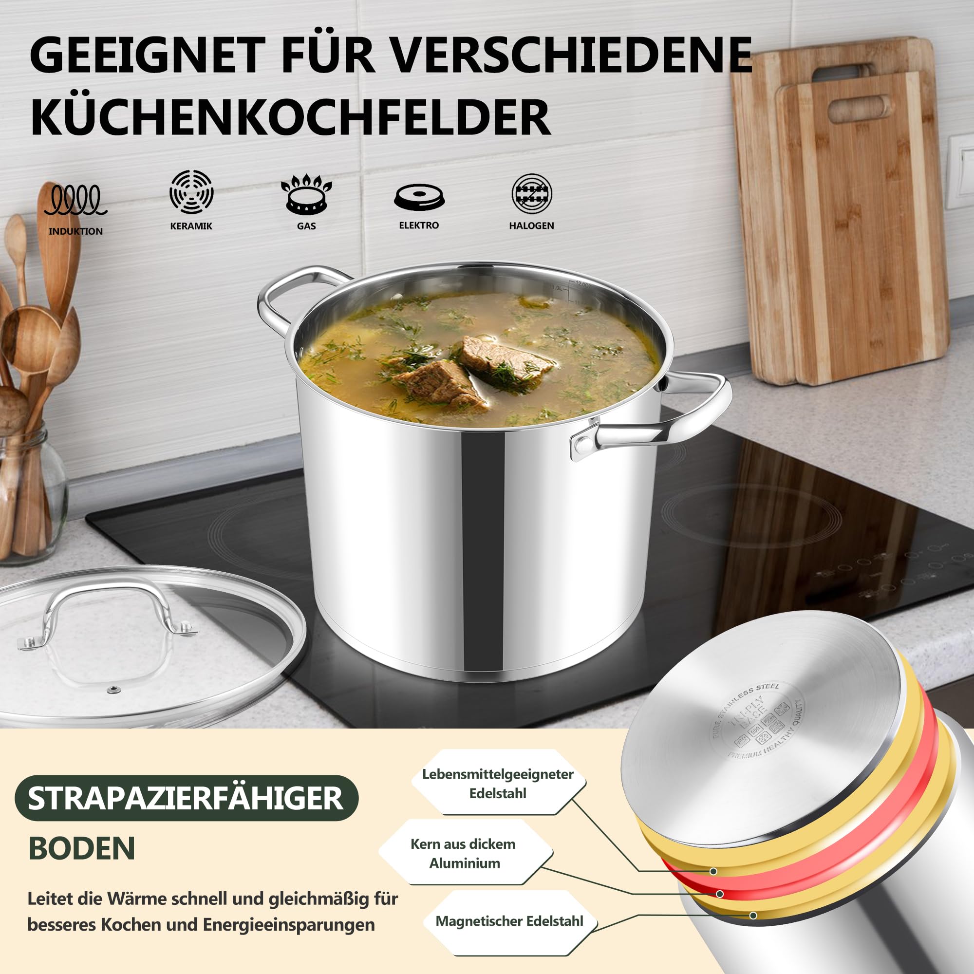 Koock Amsterdam® gietijzeren Skillet pan - koekenpan MET DEKSEL - PFAS vrij - geschikt voor alle warmtebronnen incl. BBQ en inductie