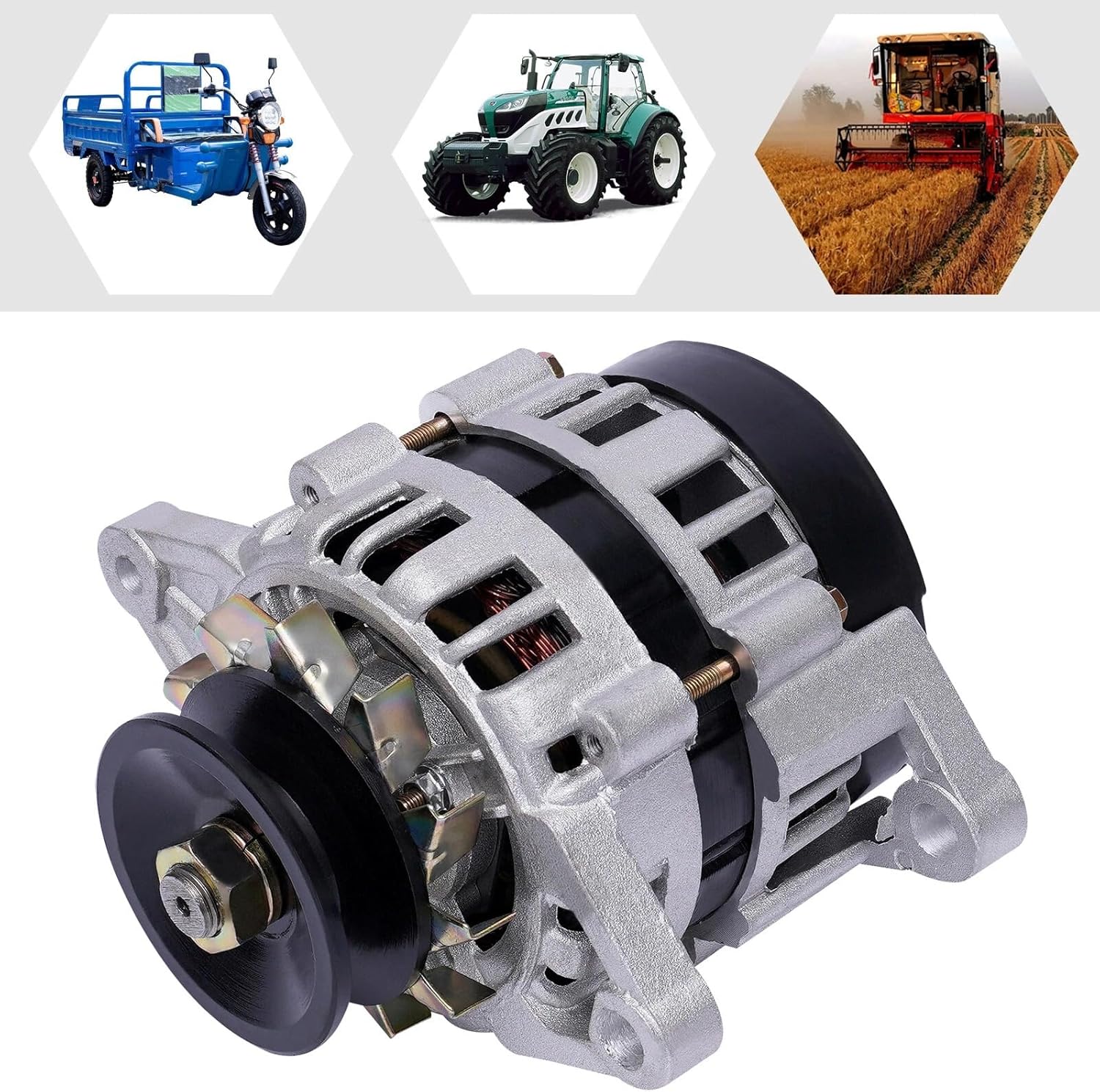 Brushless Generator, Permanent Magnet DC Generator, 2000W 24V High Power Alternator with Voltage Regulator, Tractor Agricultural Vehicles Three Wheel Vehicle Charging Lighting