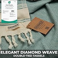 Vista 7 de DEMMEX Organic Diamond - Toalla turca de baño y playa 100% algodón turco certificado Oeko-TEX, ultra suave, de secado rápido, ligera, toalla