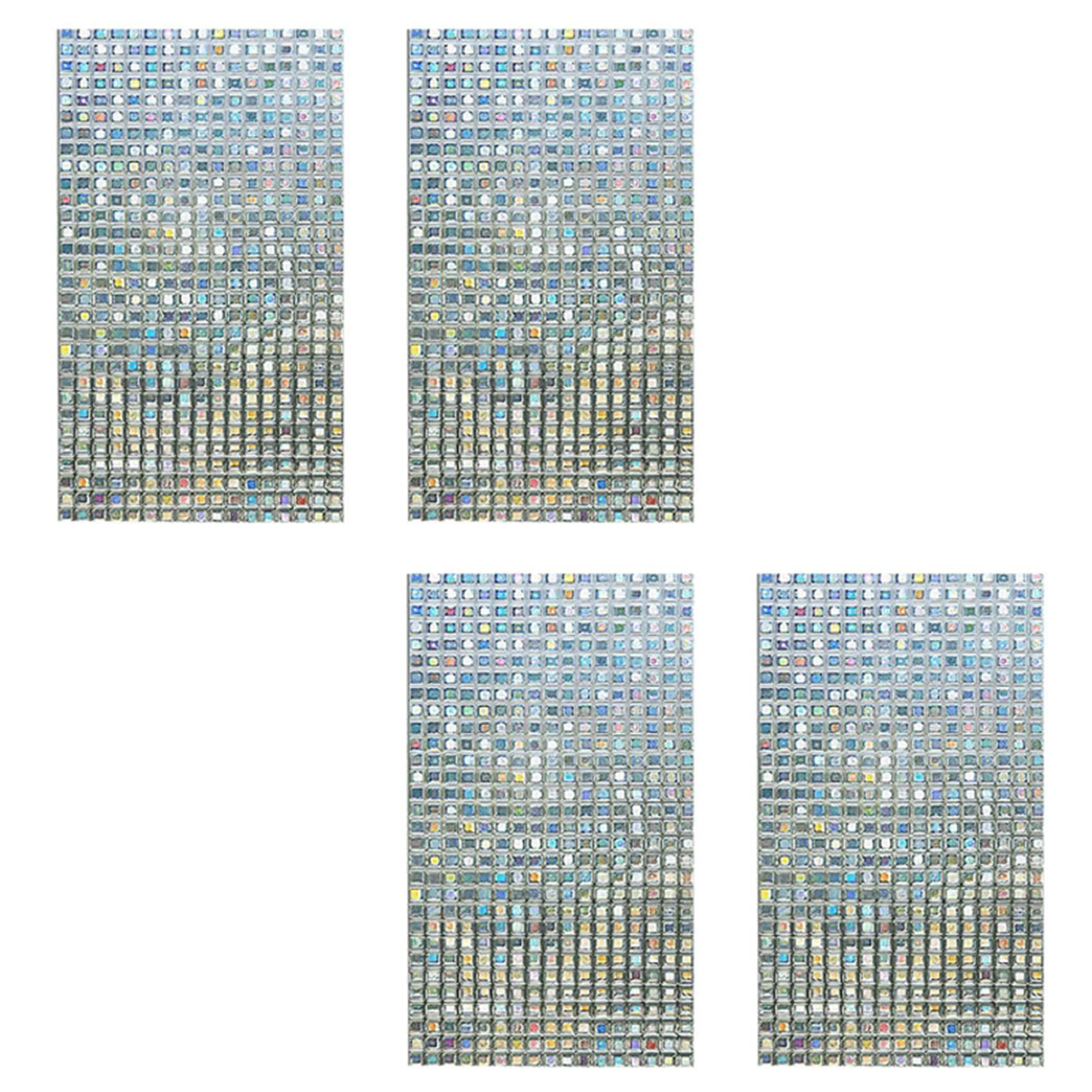 Hndhbfgrt 4X Rainbow Decorative Window Film Tinted Static Self Adhesive Cling Glass Stickers 3D Mosaic Privacy Glass Foil