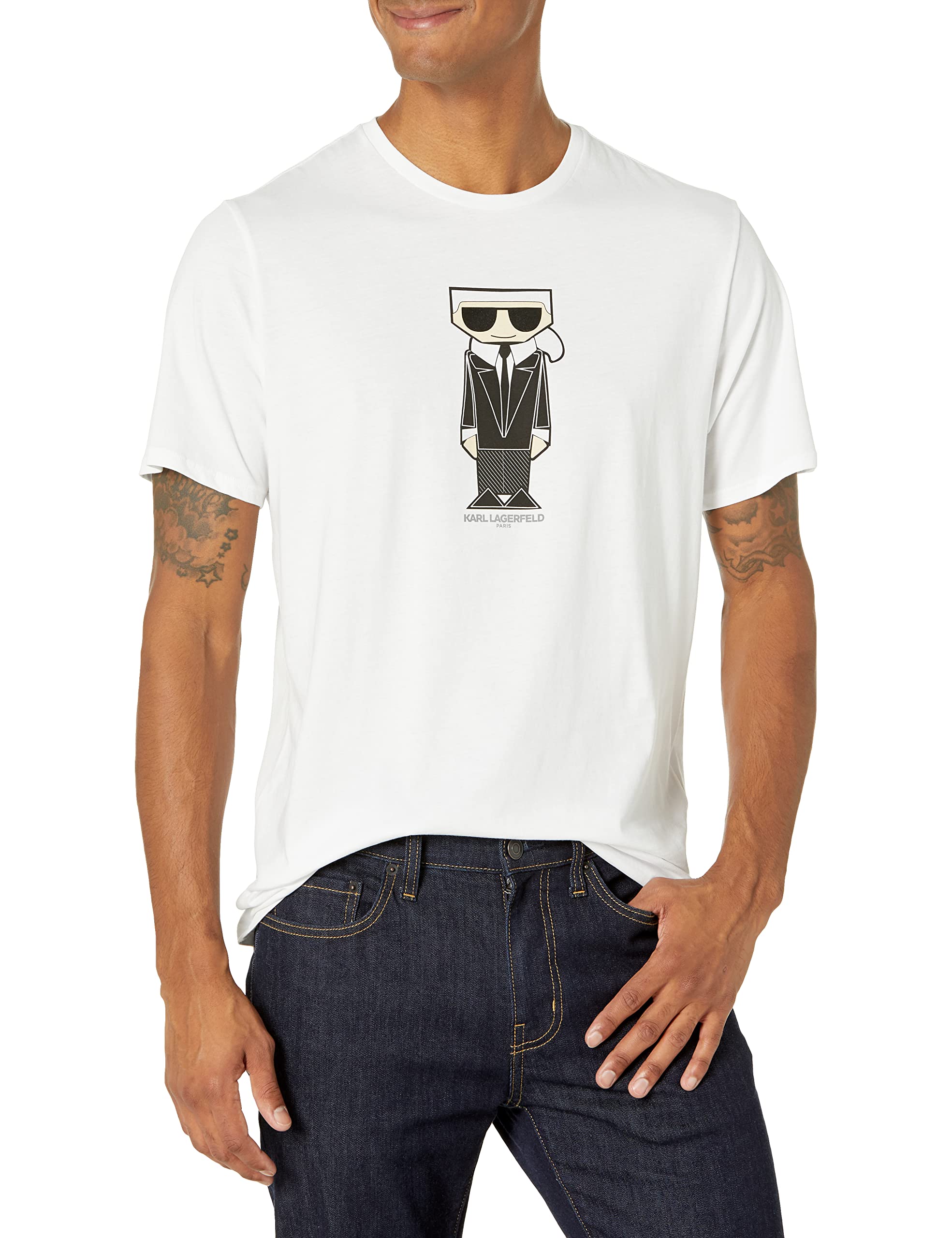 Karl Lagerfeld Paris Men's Kocktail Karl Short Sleeve Crew Neck TShirt