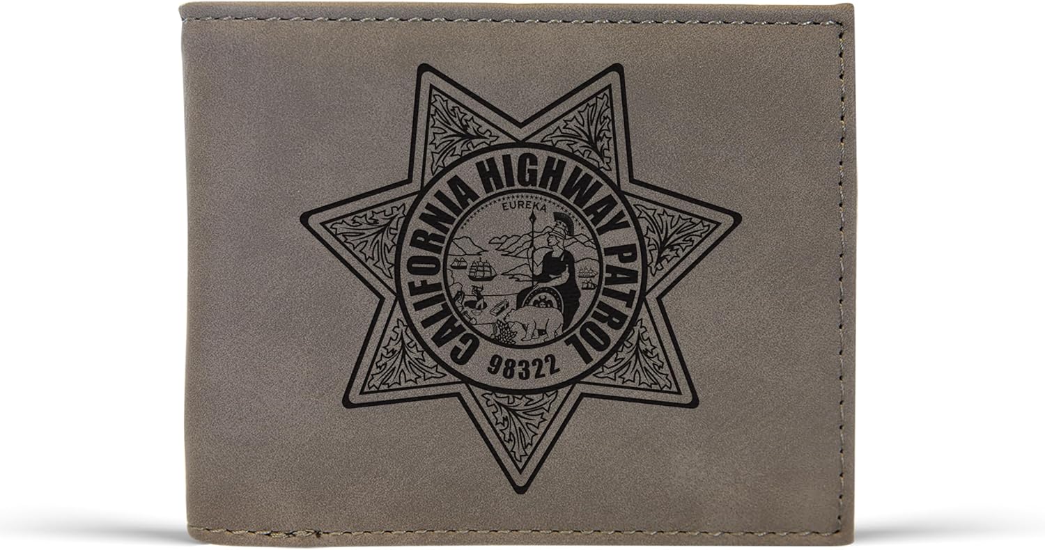 Alterd Industries Engraved CHP Wallet - California Highway Patrol, Leather Wallet, CHP Wives, Engraved, Police Badge, Policeman gifts, police officer gift (Wallet/Keychain Combo, Dark Brown)