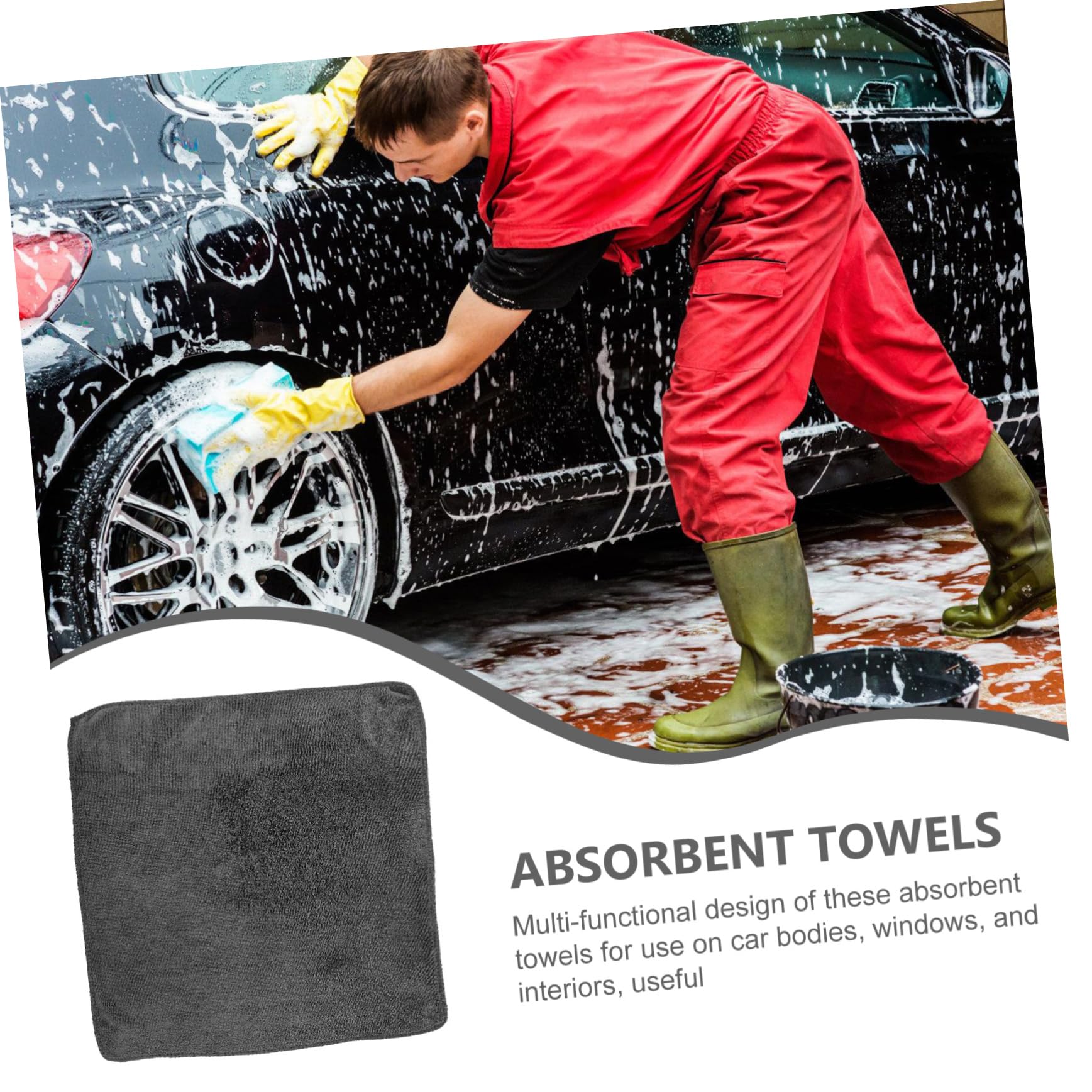 Paños de Microfibra Absorbentes para Limpieza, Reutilizables y Lavables Ideales para Limpieza Eficaz 12 Unidades y Cuidado del Coche