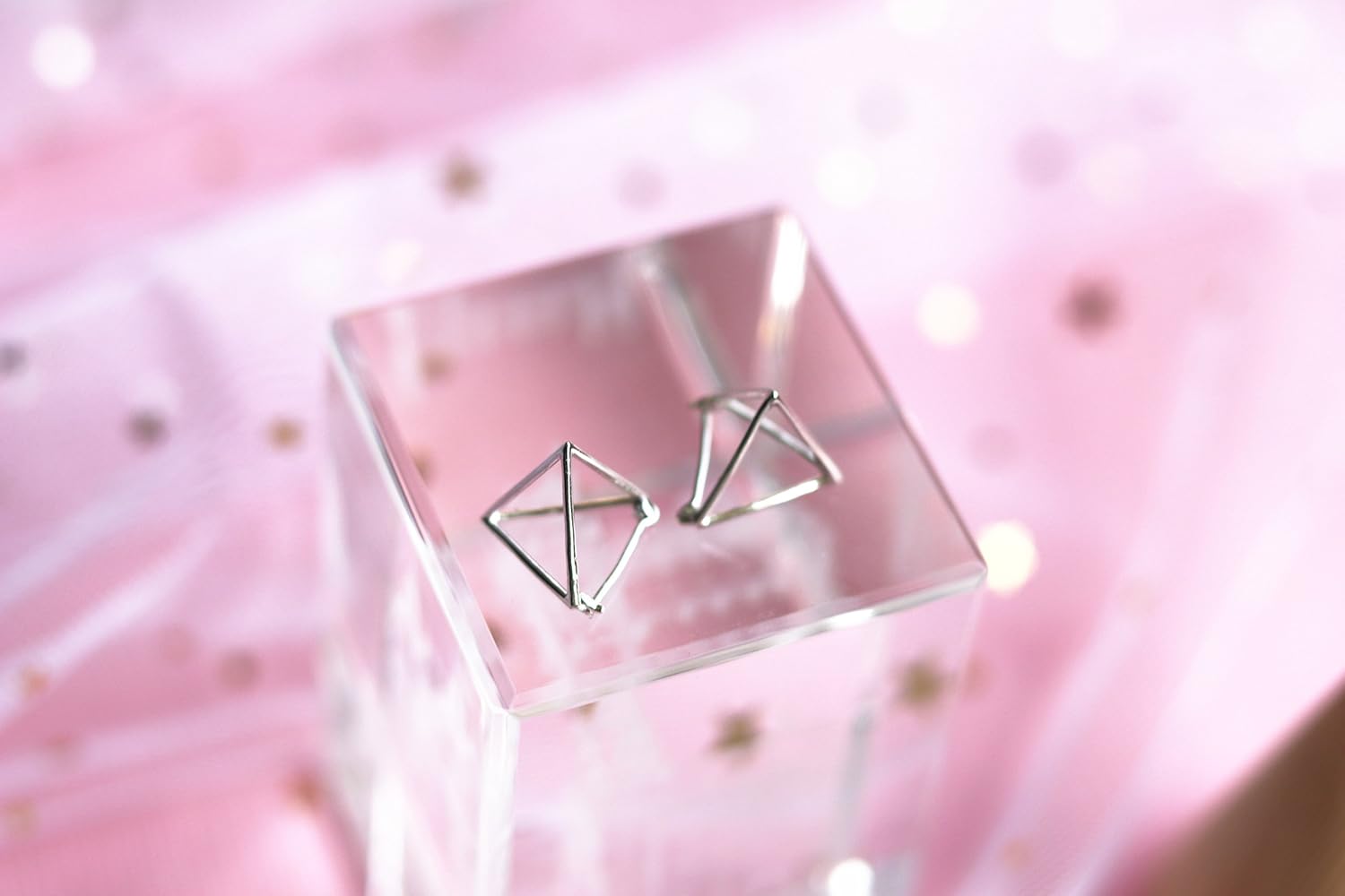 Helen de Lete Simple Geometric Triangle Sterling Silver Stud Earrings for Women - Image 6