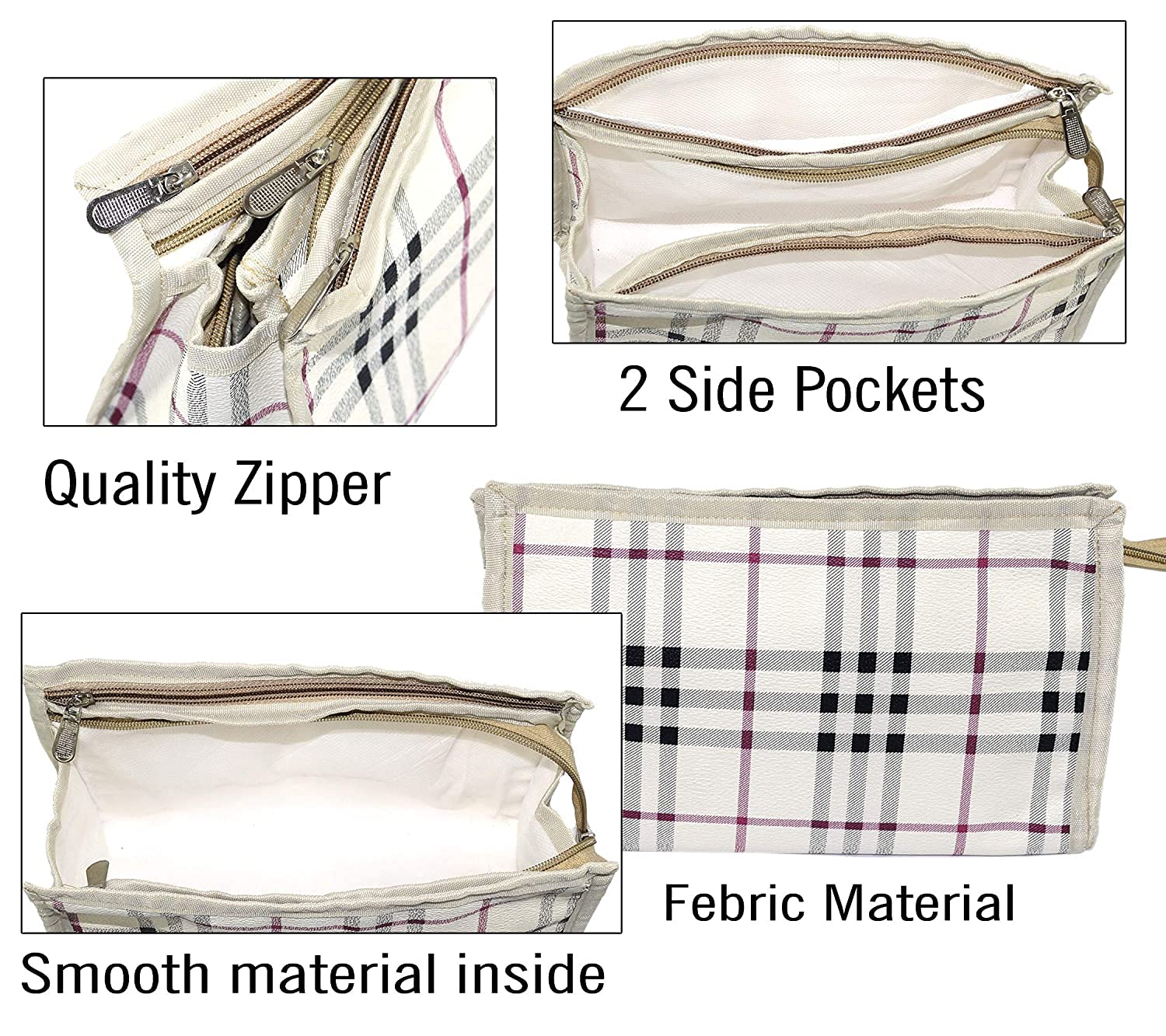 ADJD Set of 3 Difference Size Multipurpose Cosmetic Travelling Pouch Toiletry Shaving Cosmetic Makeup Kit Stationary Case Bag (Multi-Color) 1