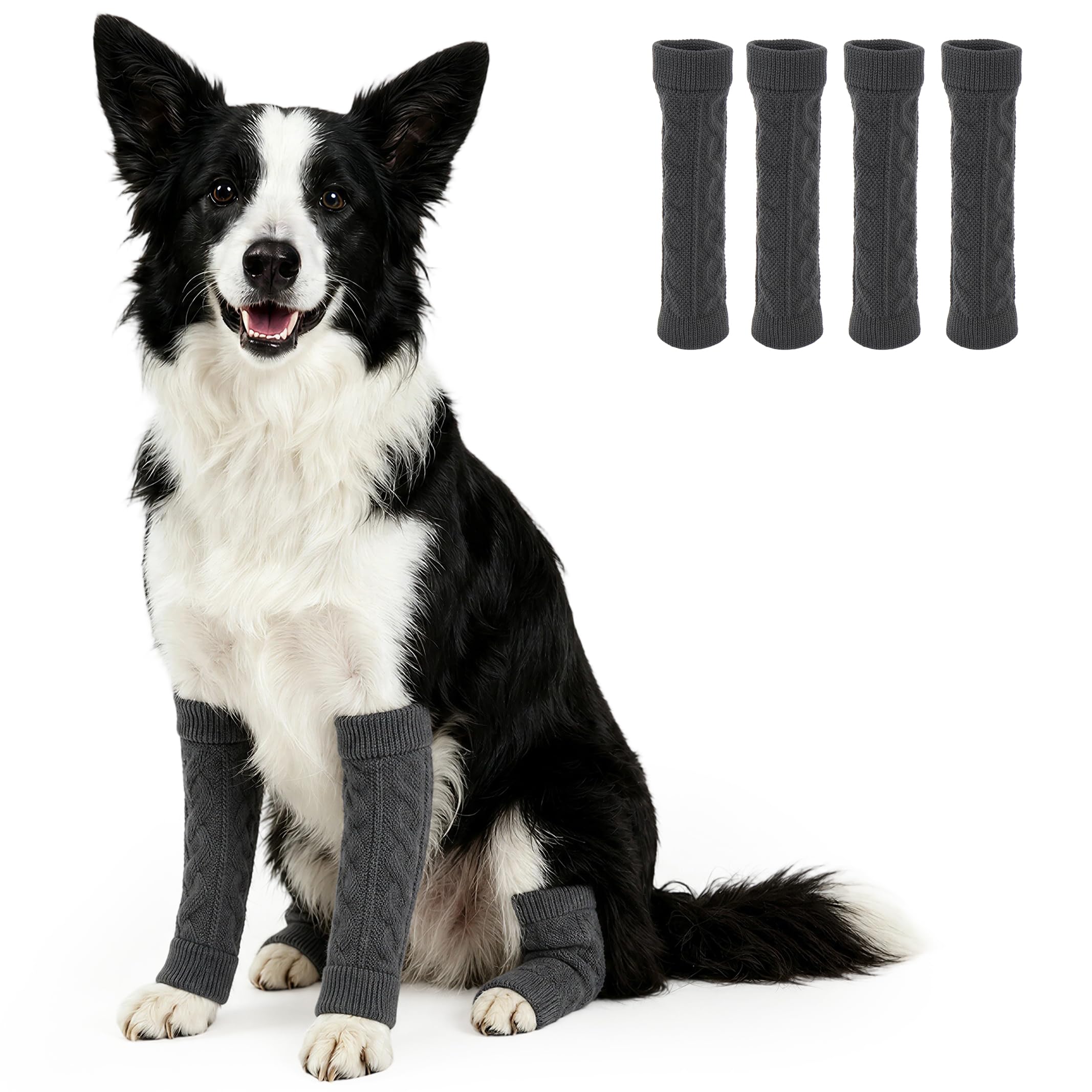 4 PCS Dog Elbow Sleeve Knit to Help Reducing Licking Scratching Elbow