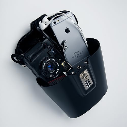 Miniatura 3 de SAFEGO Caja de seguridad portátil para interiores y exteriores con llave y acceso combinado azul