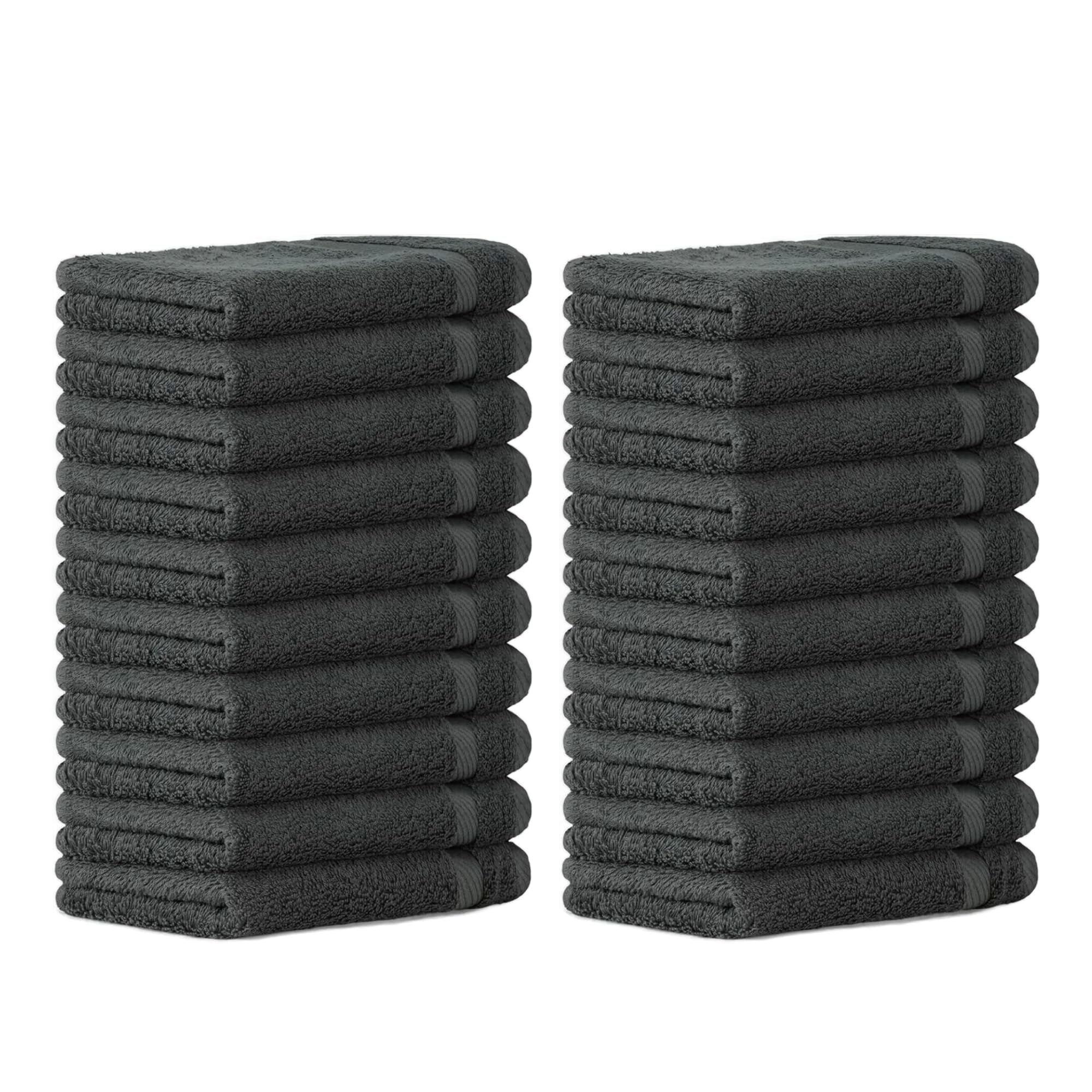 Seiftücher Set 30x30cm – Oeko-TEX kleine Waschlappen Set aus 100% Baumwolle mit 600 g/m² – mit Aufhängeschlaufe – flauschig & saugstark – Gästehandtücher 30x30 – 50er Pack Anthrazit
