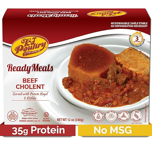 Kosher MRE Meat Meals Ready to Comer Beef Cholent Kugel 1 paquete Preparados Shabbos Comida totalmente Cocida Cena de microondas estable Viajes