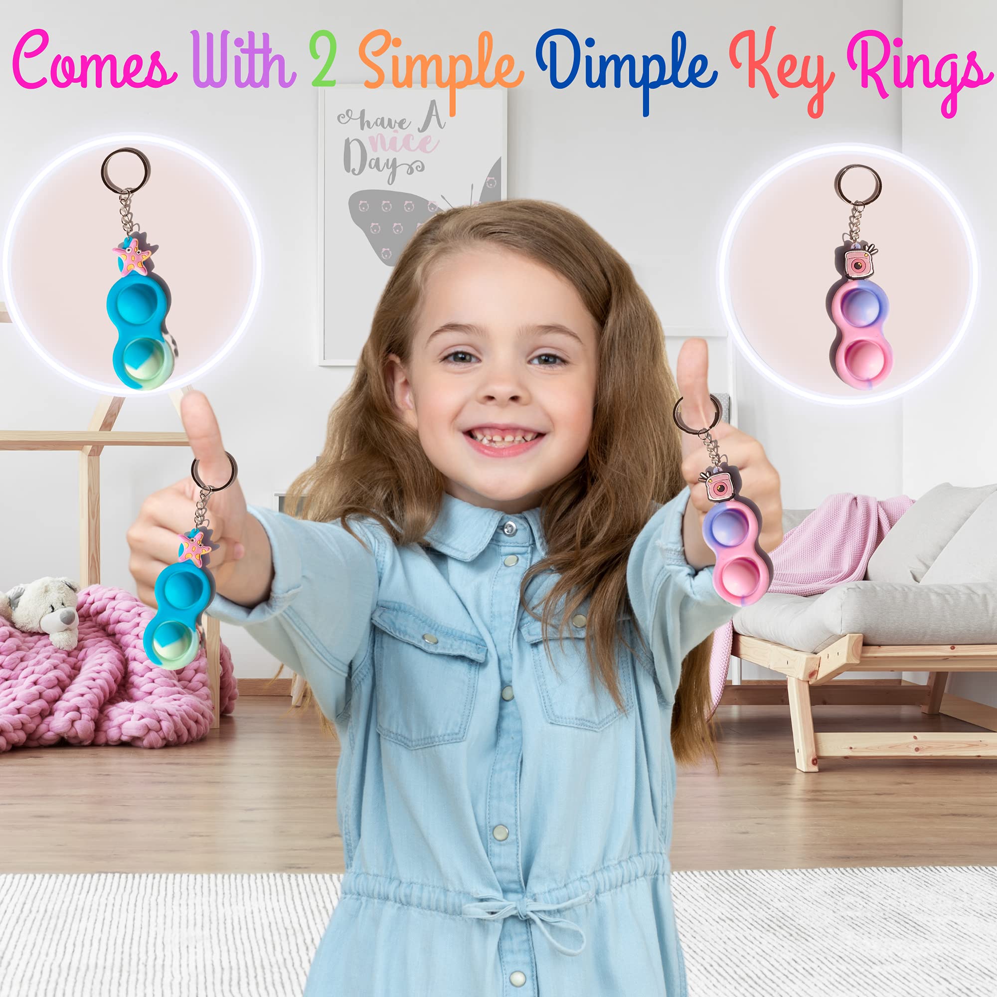 CARESWAY Big Unicorn Pop on It Fidget Toy for Kids with 2 Keyring