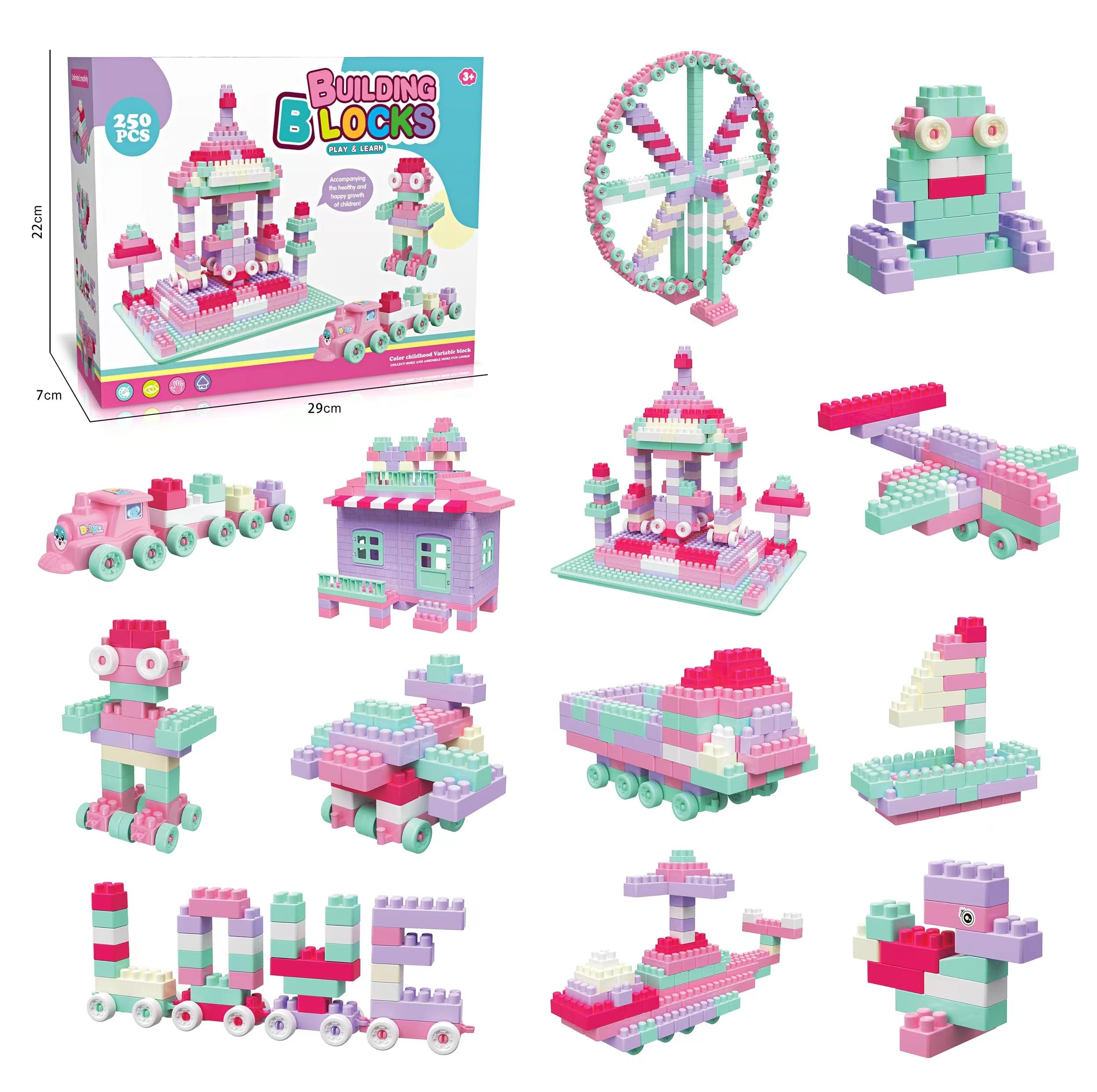 imireux Building Block for Kids,250 Bulk Basic Bricks Toys,STEM Building Blocks for Preschool