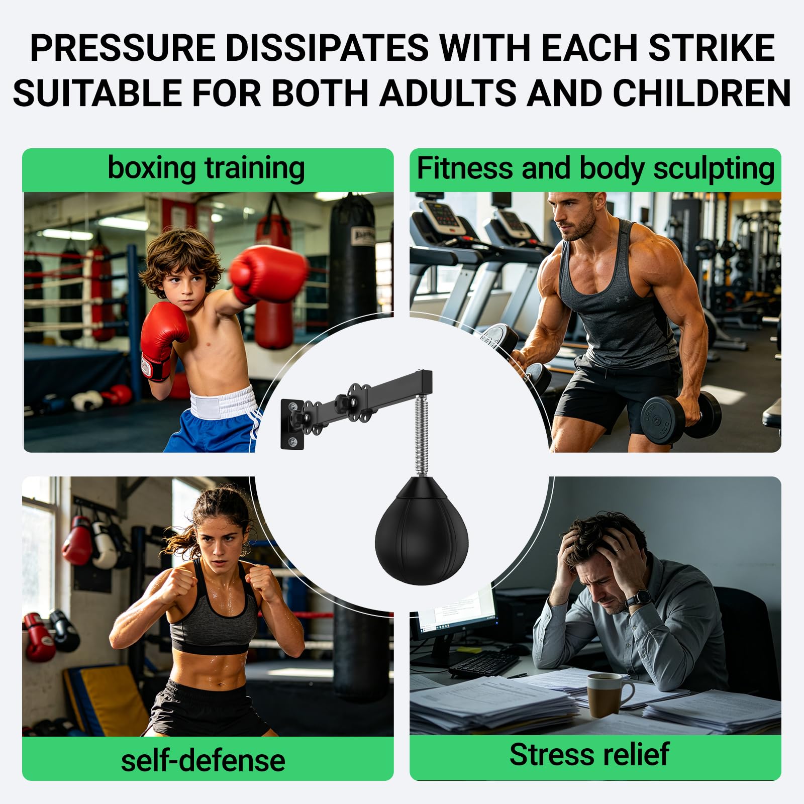 Boxball mit Aufhängung Punching Bag Boxbirne für Speed Training Boxsack Hängend Trainingsgerät für Reflexe for Home Gym Training Stressabbau Etc.