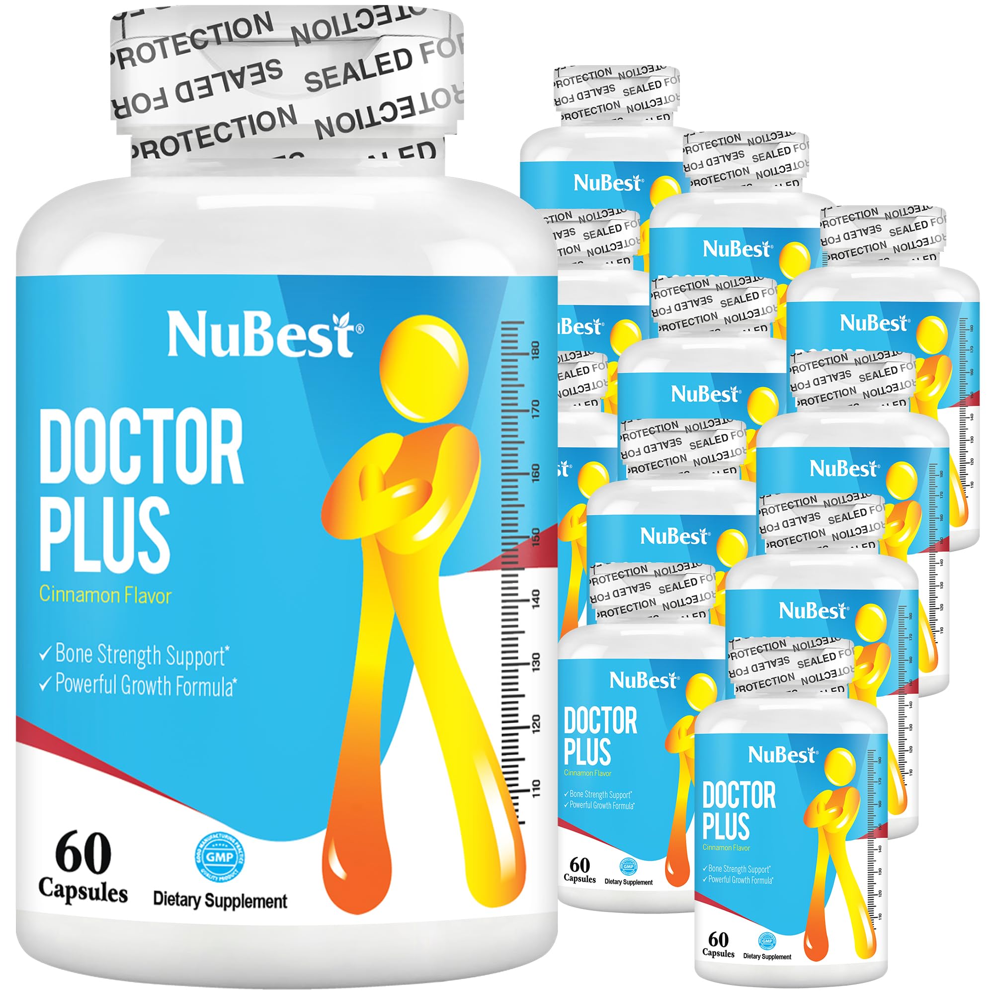 NuBestDoctor Plus - Bone Health Formula - Bone Support, Bone Strength with Calcium, Vitamins D3, Vitamin K2 (MK7) - Immunity and Overall Health for Children (10+) and Teens - 12 Pack