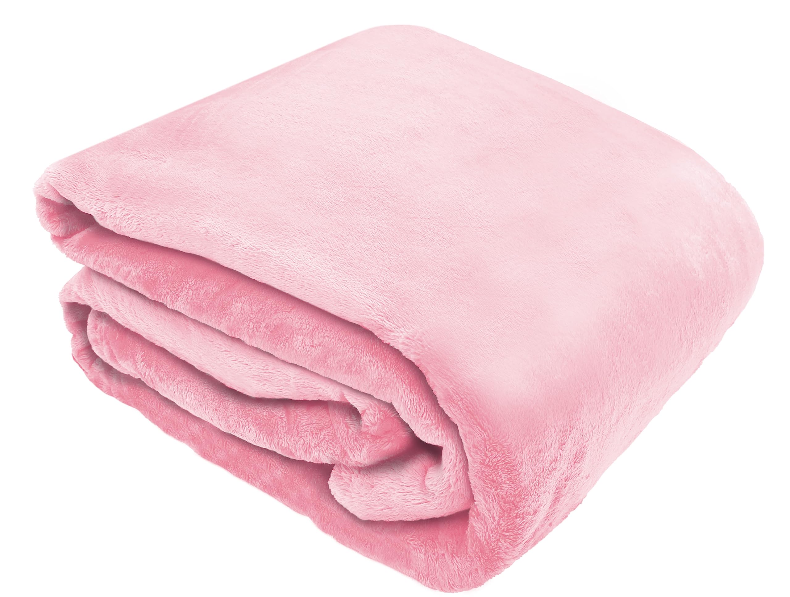 Comfort Lab Plush Flannel Bed Blanket - Soft, Lightweight, Fleece Blanket for Couch, Bed & Home Decor - Anti Pilling and Non Shedding Fleece Bed Blanket - Twin/Twin XL (66" x 90") - Blush
