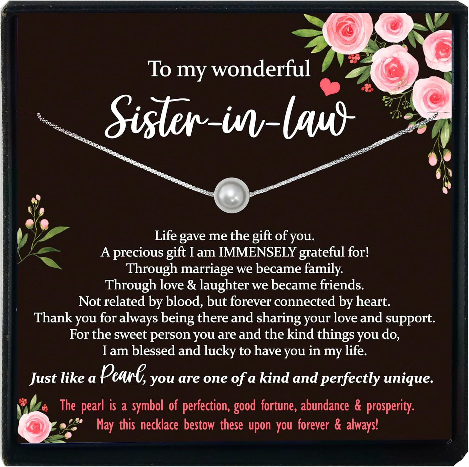 Be Wished Sister in Law Gifts, Dainty Handmade Necklace with Meaningful Message, Ready To Give Thoughtful Jewelry