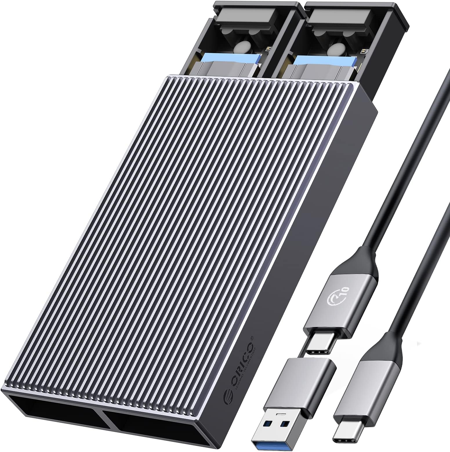 M.2 NVMe & SATA Dual Bay Enclosure