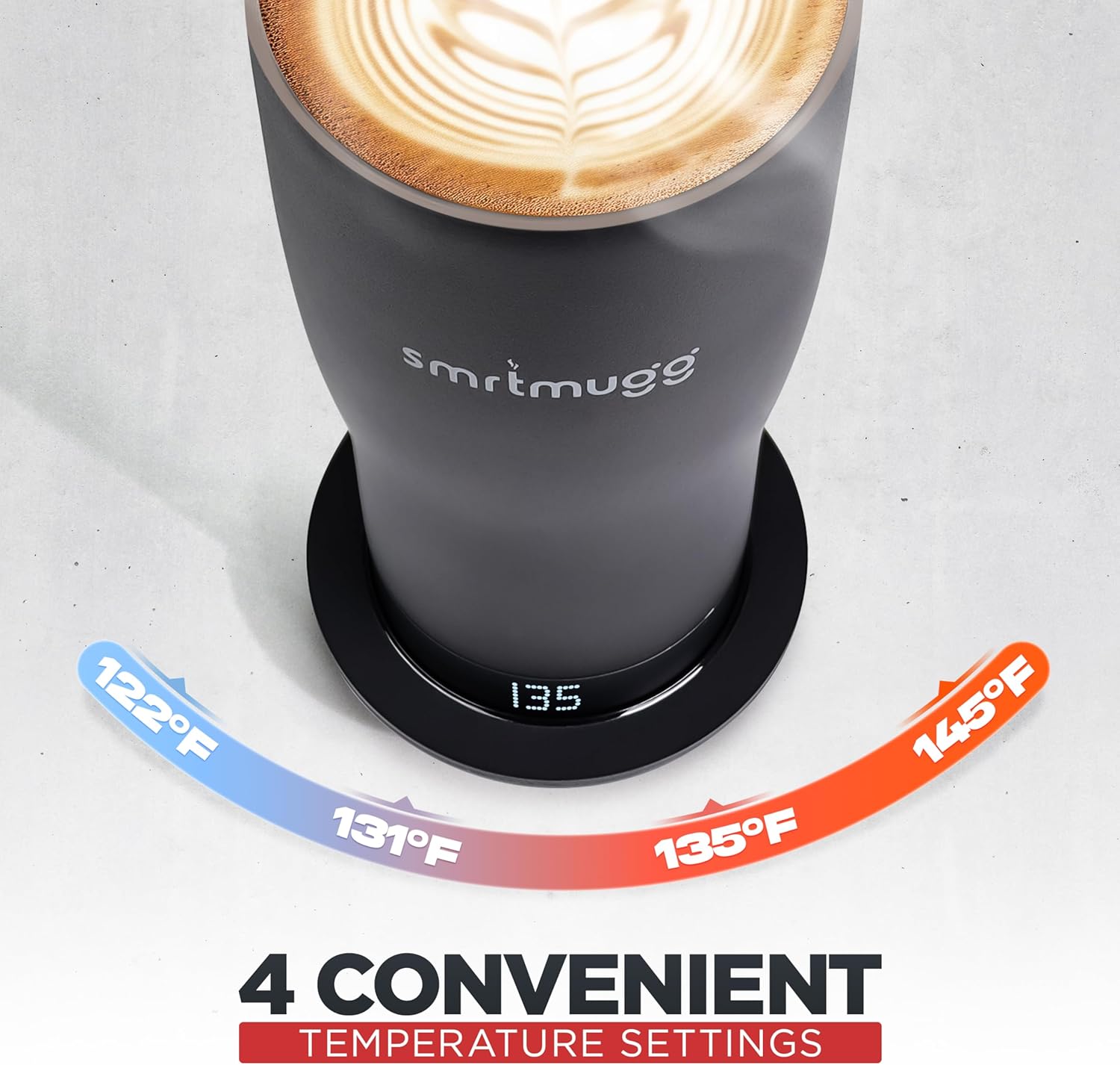 X Heated Coffee Mug 19 oz., 8 Hour Battery Life, Self-Heating, Adjustable Temp Controlled, LCD Screen, One Button Temperature Adjustment, Includes Cover with Magnetic Slider (Black) (Black) - Image 6