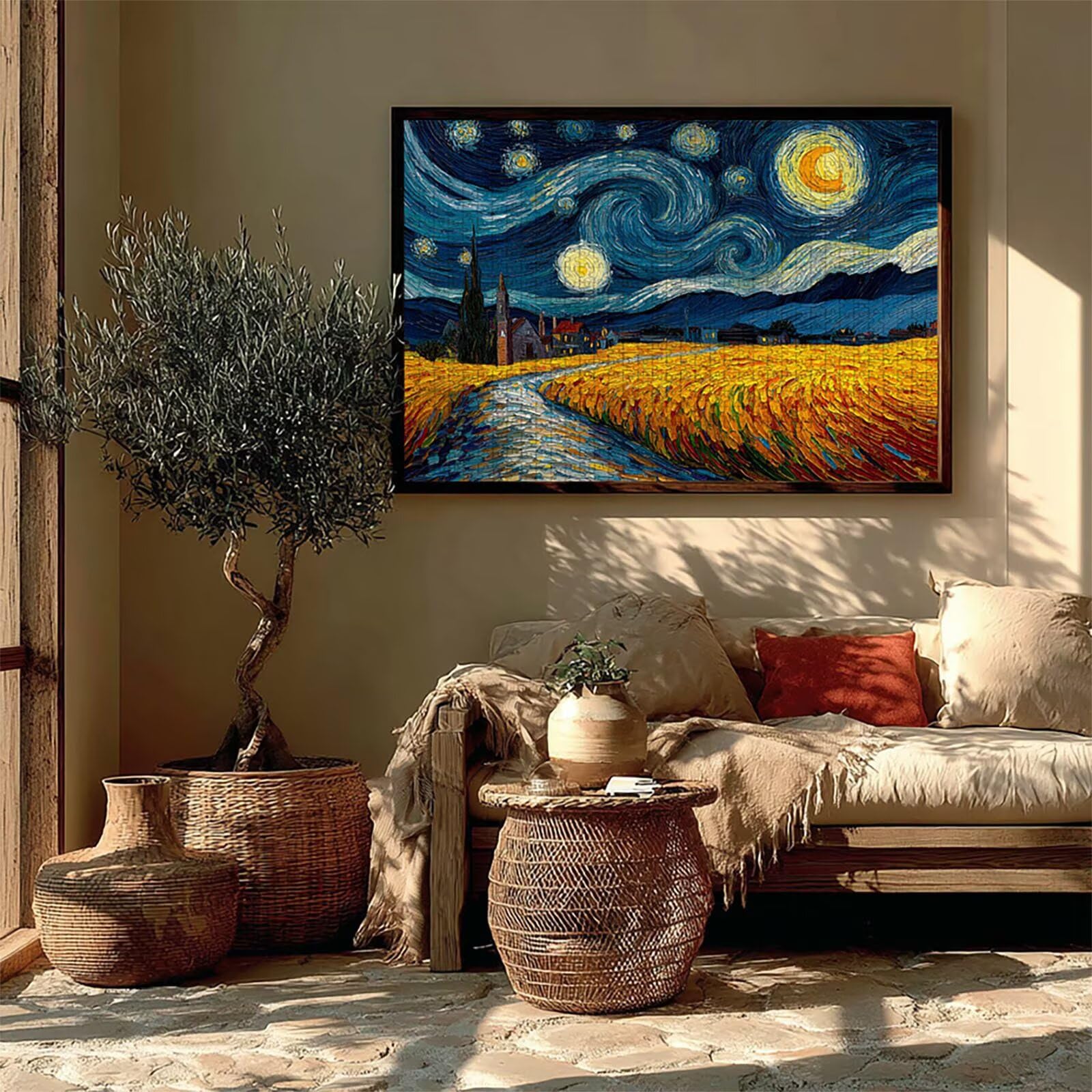 Puzzle Arte con Scatola Cottagea, Cielo Stellato Puzzle Legno 5000 Pezzi Adulti 156x105cm, Attività di Intrattenimento ad Alta Difficoltà, DIY Classici Gioco, Jigsaw Per Tutta La Famiglia, O-6319