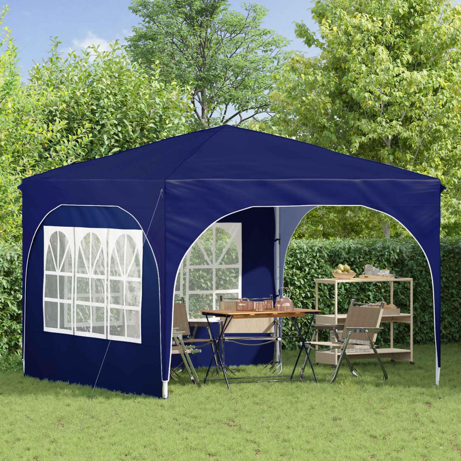 Carpa Plegable para Fiestas 290 x 290 x 245 cm Azul