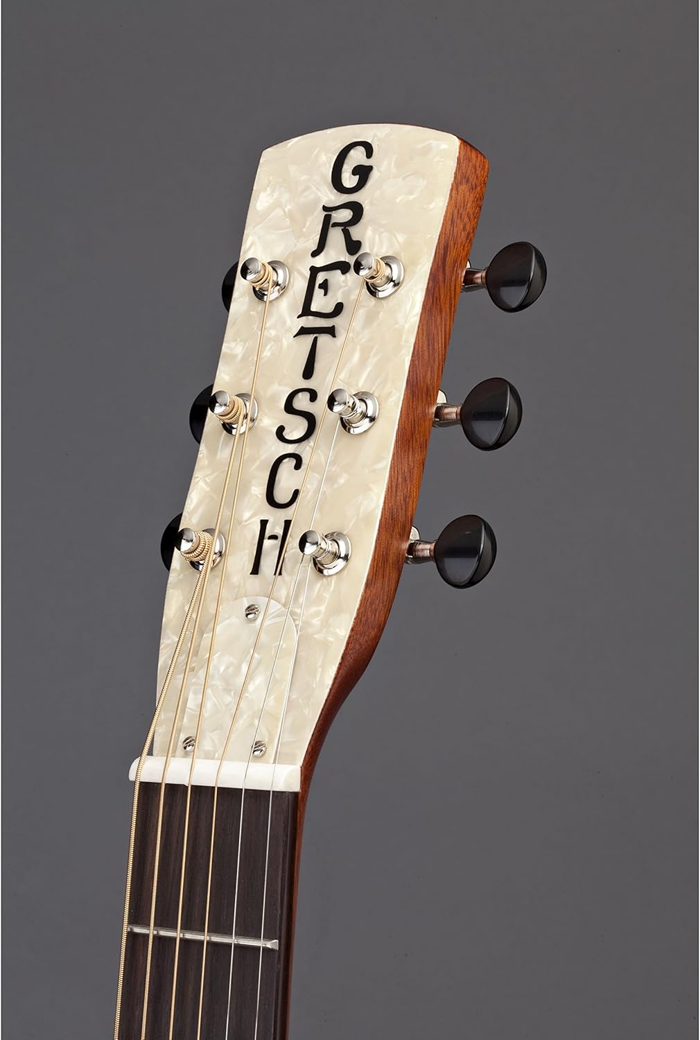 Gretsch G9201 Honey Dipper Metal Resonator Guitar headstock close-up