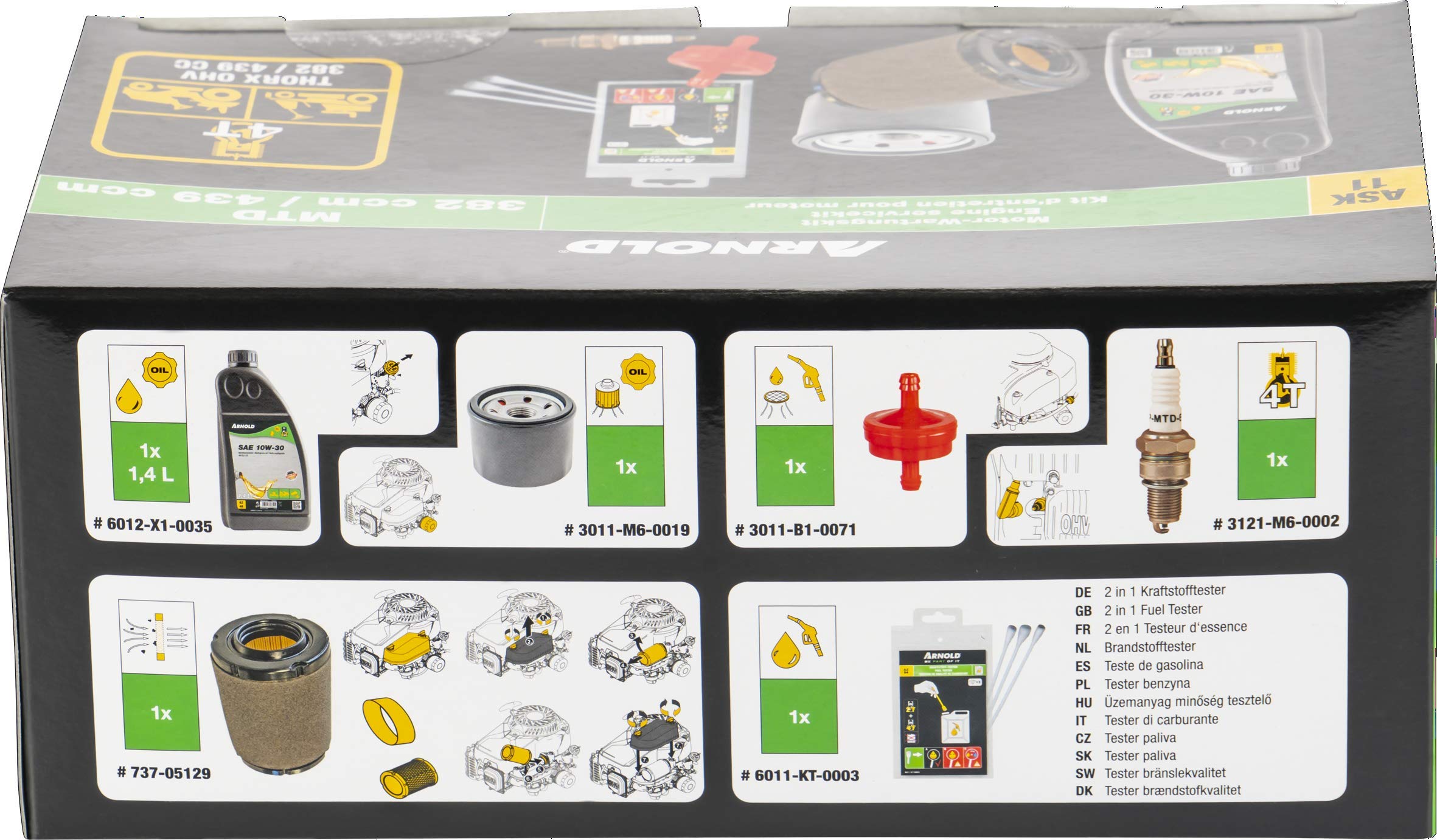 Engine Maintenance Kit For Mtd 382 Cc And 439 Cc, Schwarz