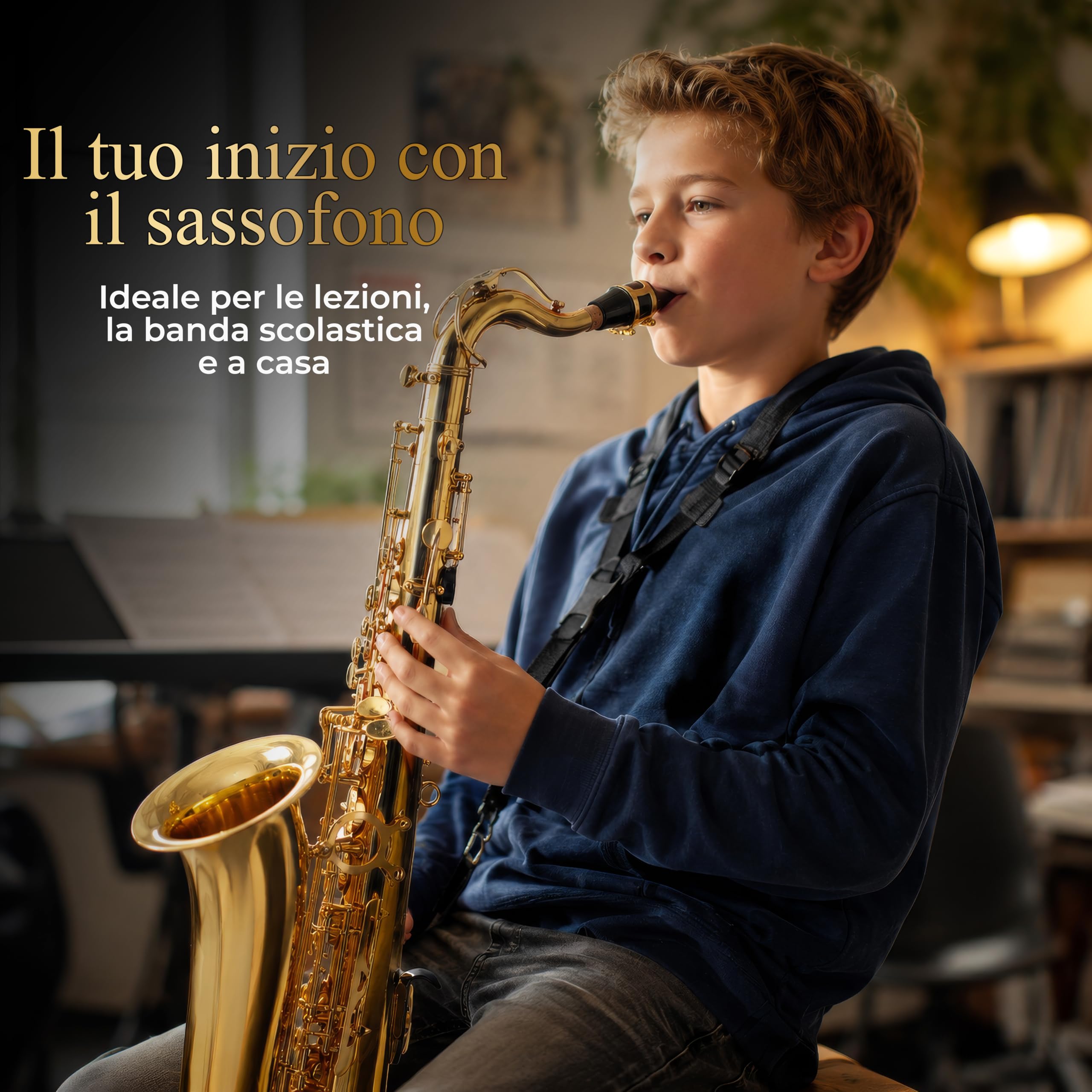 Classic Cantabile Youngstar AS-420 Sassofono Alto per Bambini, Generale | Meccanica ergonomica adatta ai bambini con chiavi ravvicinate, Privo di chiavi D#/E/F e meccanica del campanello, Peso: 1
