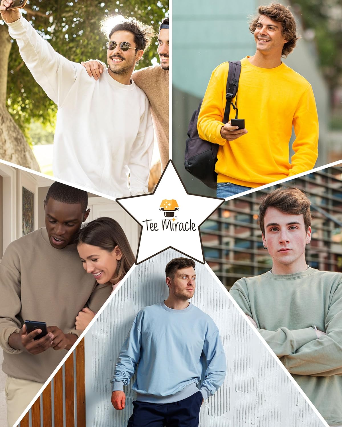 Men's Adult Heavy Cotton T-Shirt, Bulk 5400 Long Sleeve Shirt, Pack of Unisex Crew Tee - Custom Color Set, Remera para Hombre