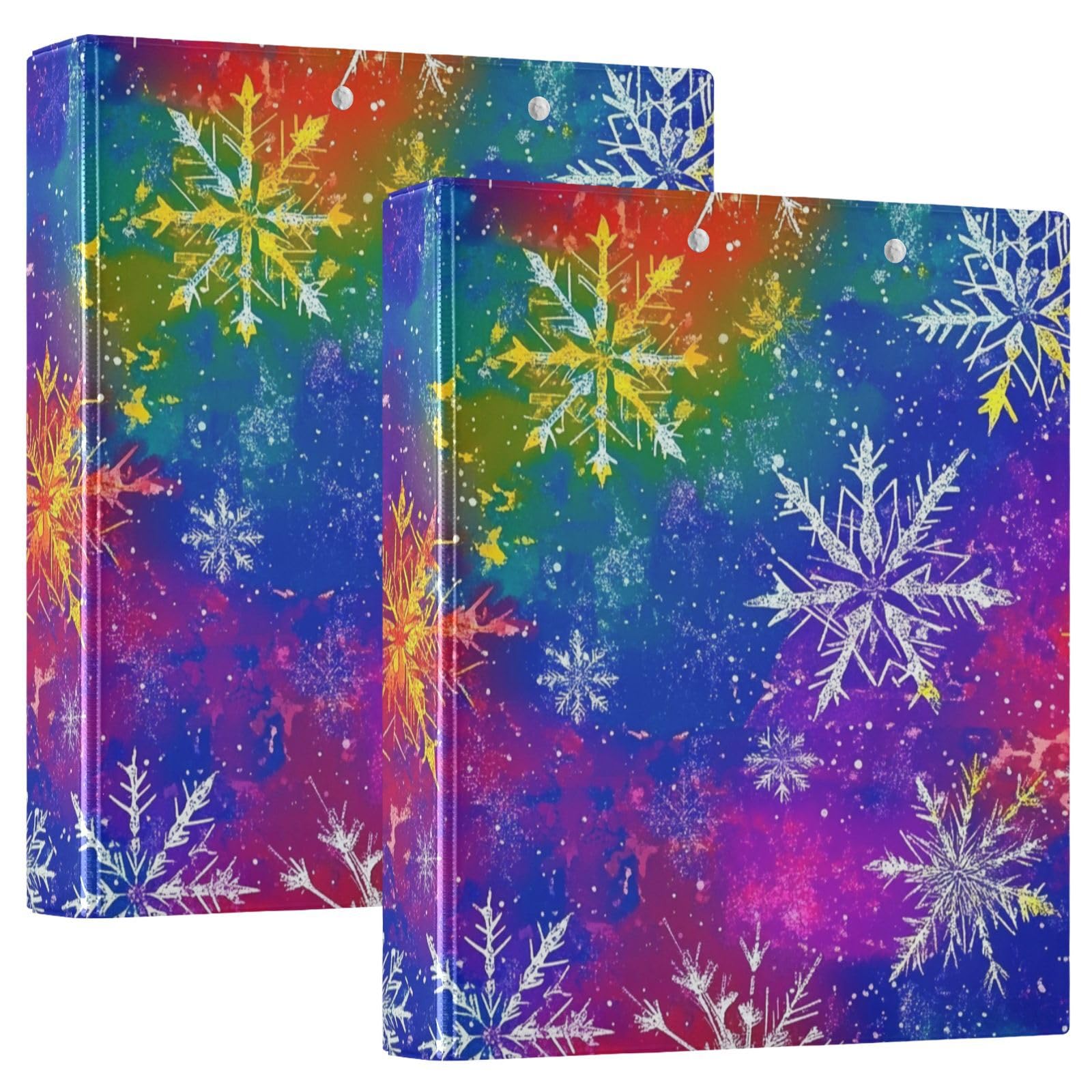 Reliures de 3,8 cm pour l'école Flocons de neige Couleurs vives