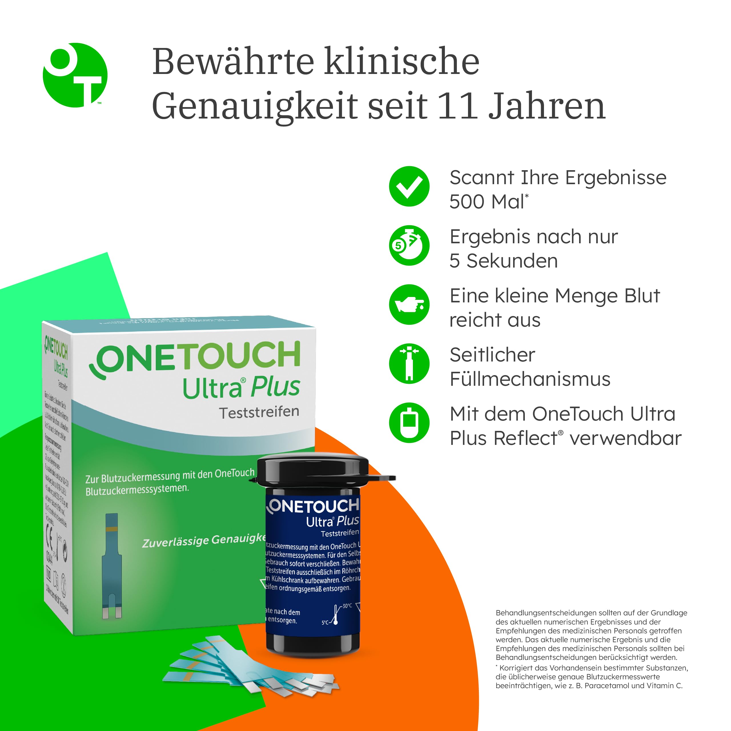 OneTouch Ultra® Plus Blutzuckerteststreifen I 50 Stück I 1 Packung I zur Blutzucker-Messung bei Diabetes (Zucker-Krankheit)