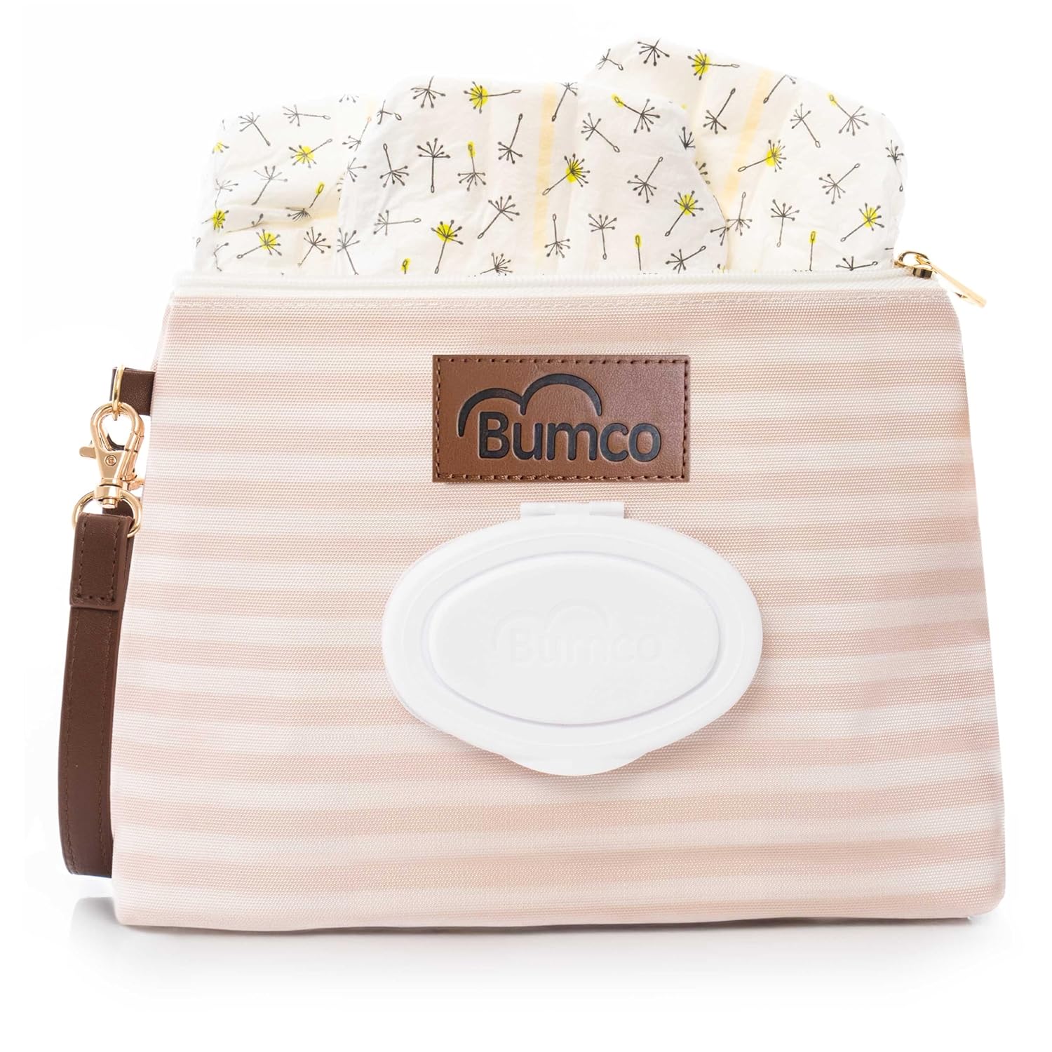 Bumco Diaper Clutch Bag - Portable Wipes Dispenser & Diaper Holder, Airtight Travel Baby Wipes Case, Wipe Dispenser Travel Baby Wipes Dispenser On the Go, Diaper Wristlet