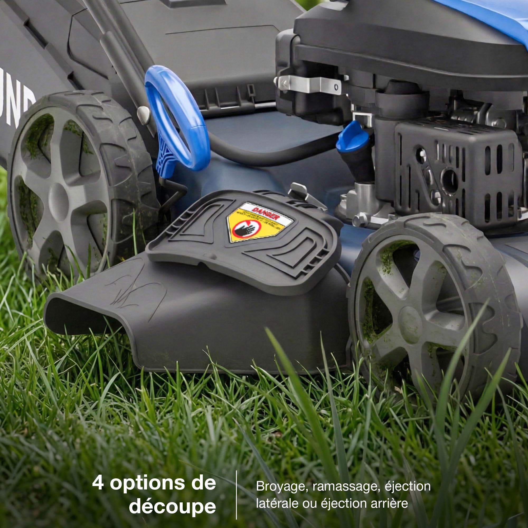 Hyundai Tondeuse à Gazon Thermique Autotractée 56 cm 196 cm3 5,5 CV Bac 70 L 4-en-1 HYM22200SPEX