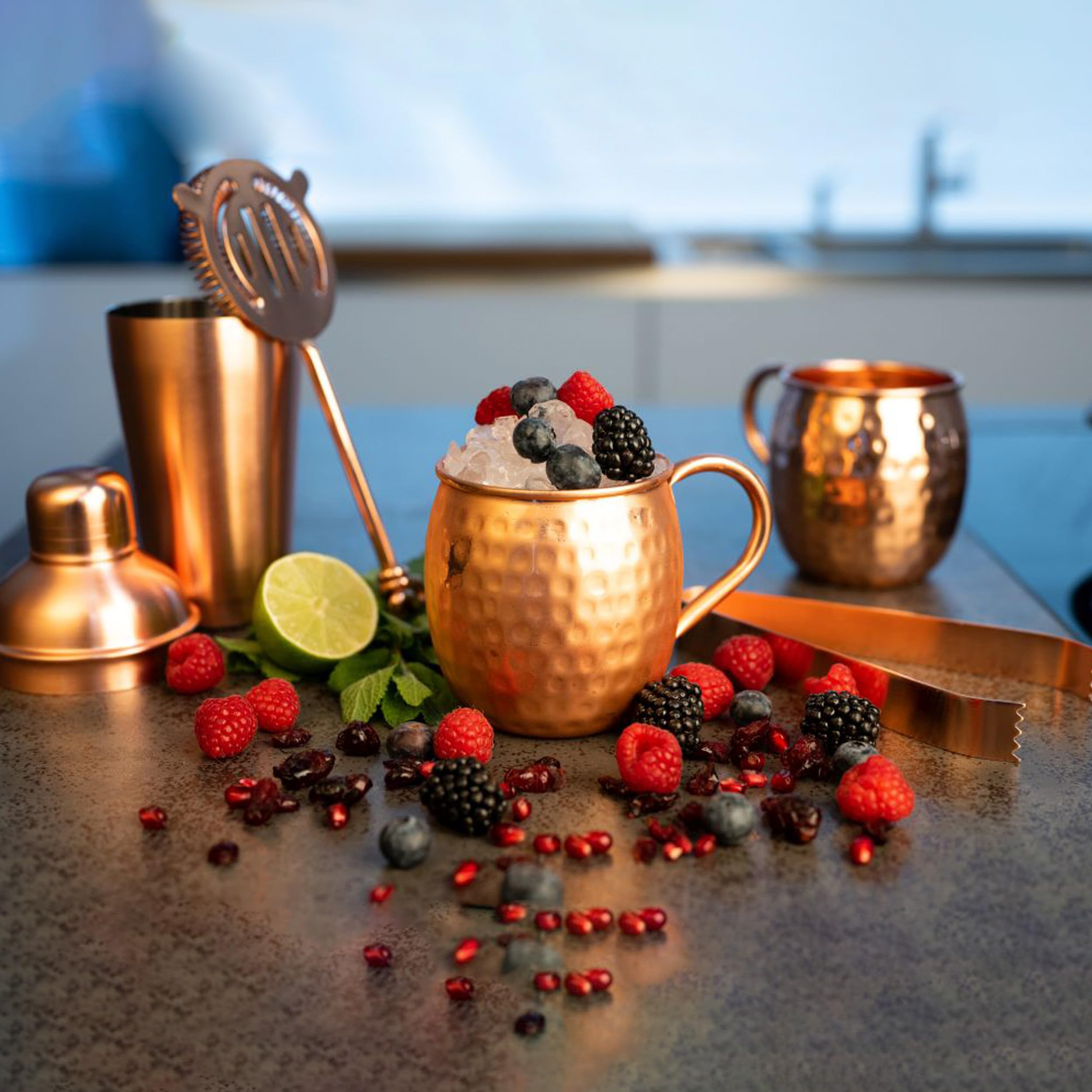 NKlaus 4 vasos de cobre puro 100% Ayuverda Copper Oval Moscow Mule 500 ml 11261