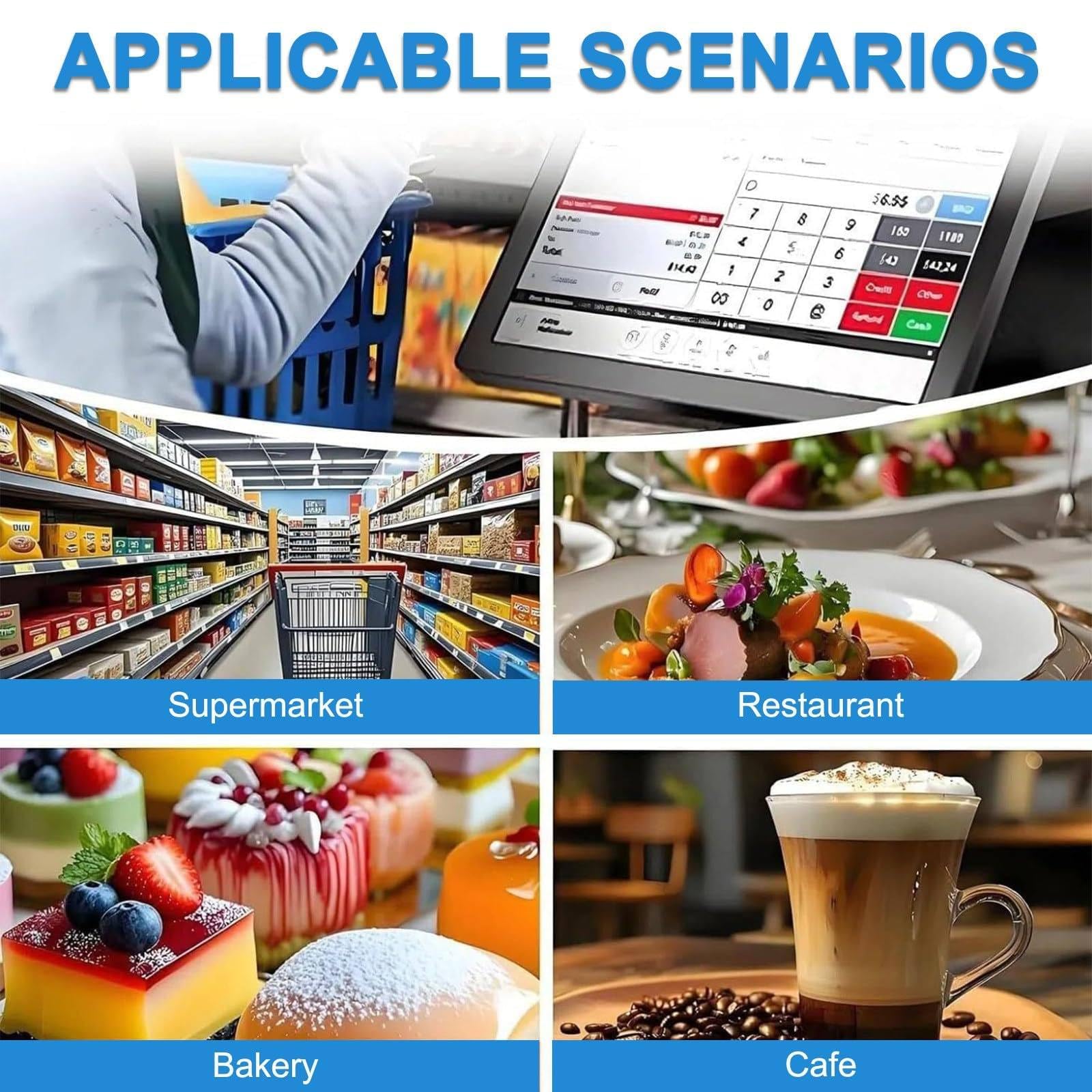 AVSMGP , Biały, DualScreen, Mały Biznes Dotykowy Kasa Fiskalna - 15.6" All-in-One POS z klawiaturą, wbudowaną drukarką 58 mm i skanerem, Windows 10 dla handlu detalicznego