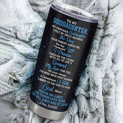 Miniatura 2 de Personalized To My Goddaughter From Godmother Stainless Steel Tumbler Cup Lion My Precious Goddaughter Birthday Graduation Christmas Travel Mug 20oz