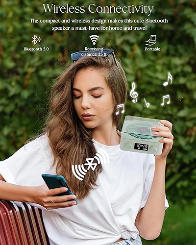 Miniatura 4 de Waves - Altavoz Bluetooth de vinilo, estilo reproductor de discos de vinilo con sonido oceánico, ruido blanco, Bluetooth retro con luz ambiental y