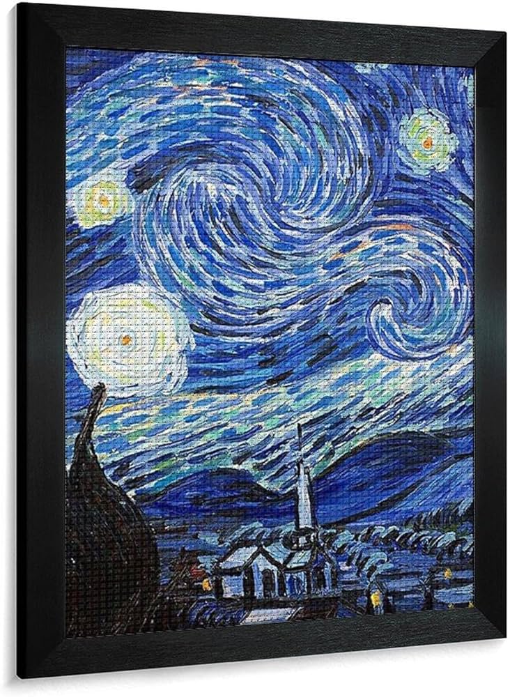 ゴッホの『星月夜』ダイヤモンドアート完成品 81IAr70b8aL._AC_UF894,