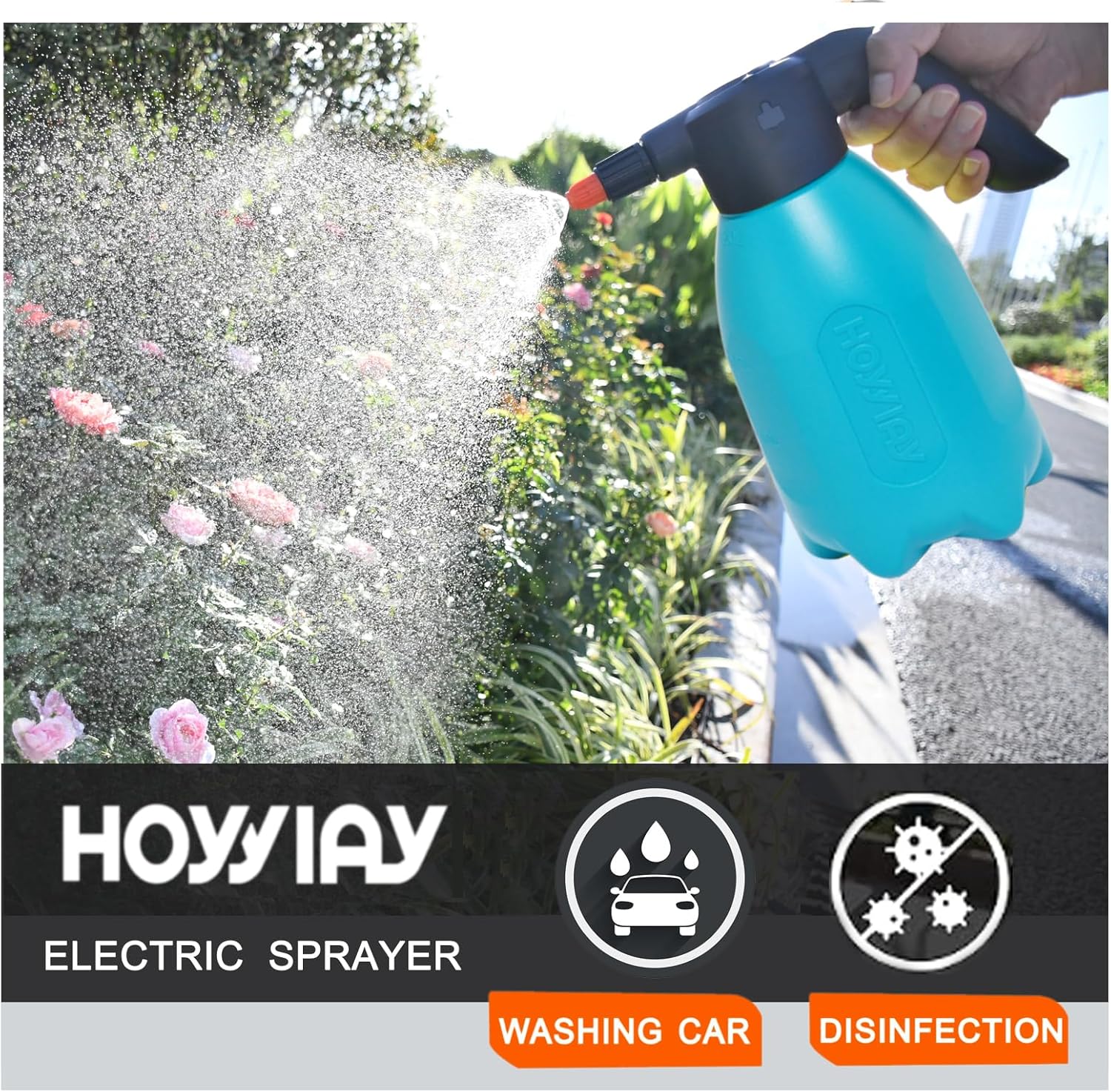 ES2-PRO Electric Spray Bottle 2L/0.5Gallon Plant Mister,Spray About 30 Gallons On a Single Charge,Rechargeable Battery Powered Sprayer,Automatic Watering Can,Pump Sprayer for Indoor Plants (Blue) - Image 5