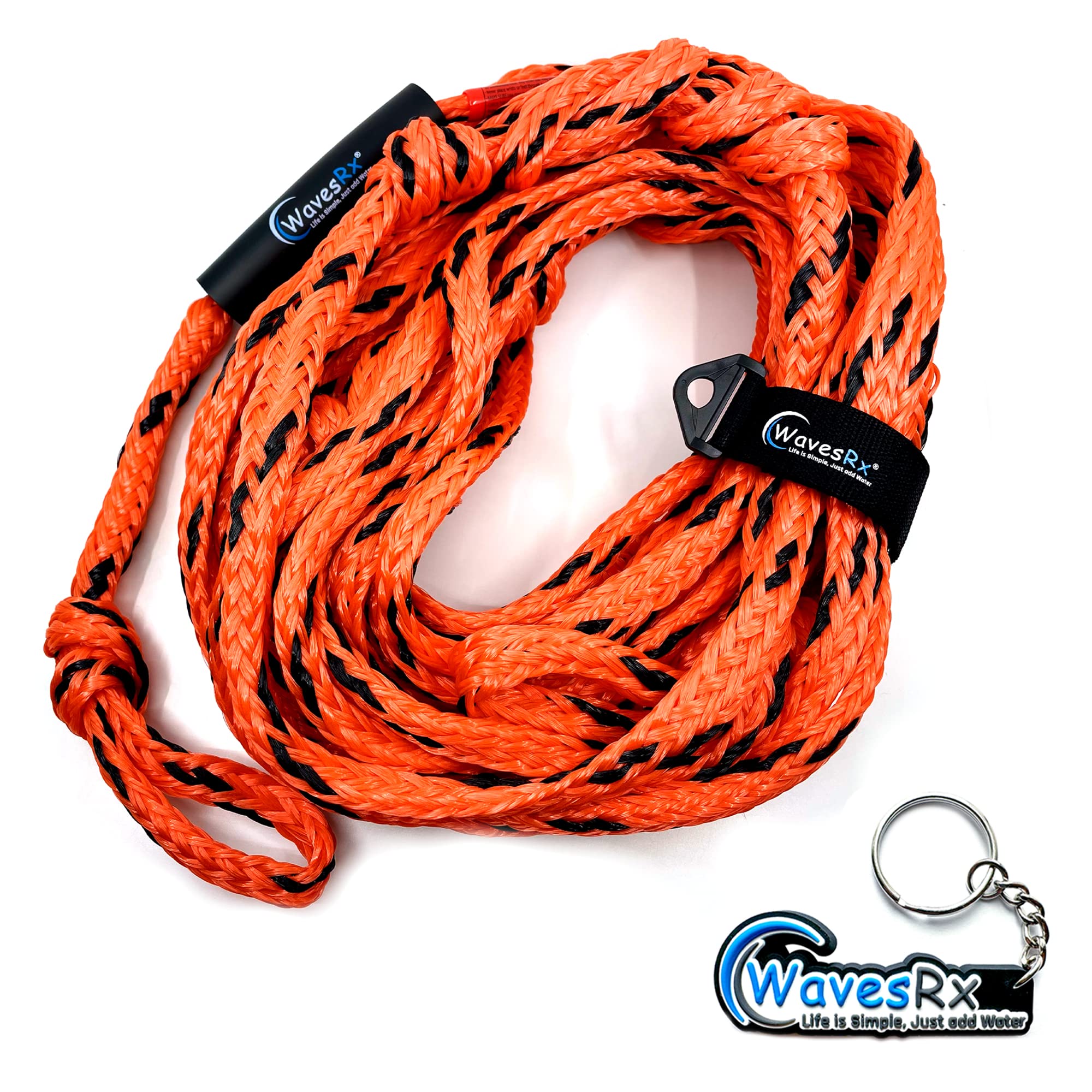 WavesRx Watersports Tubing Tow Rope for Boat & Jet Ski Adjustable