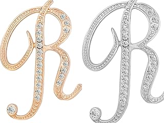 2 pieces letter brooch pins for women fashion 26 letters Gold-plated silver-plated Color for men Women's alphabet initial brooches pin for clothing Christmas stockings bulk