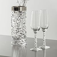 Vista 4 de Orrefors Juego de 2 copas de cristal champán/flauta de 8 quilates